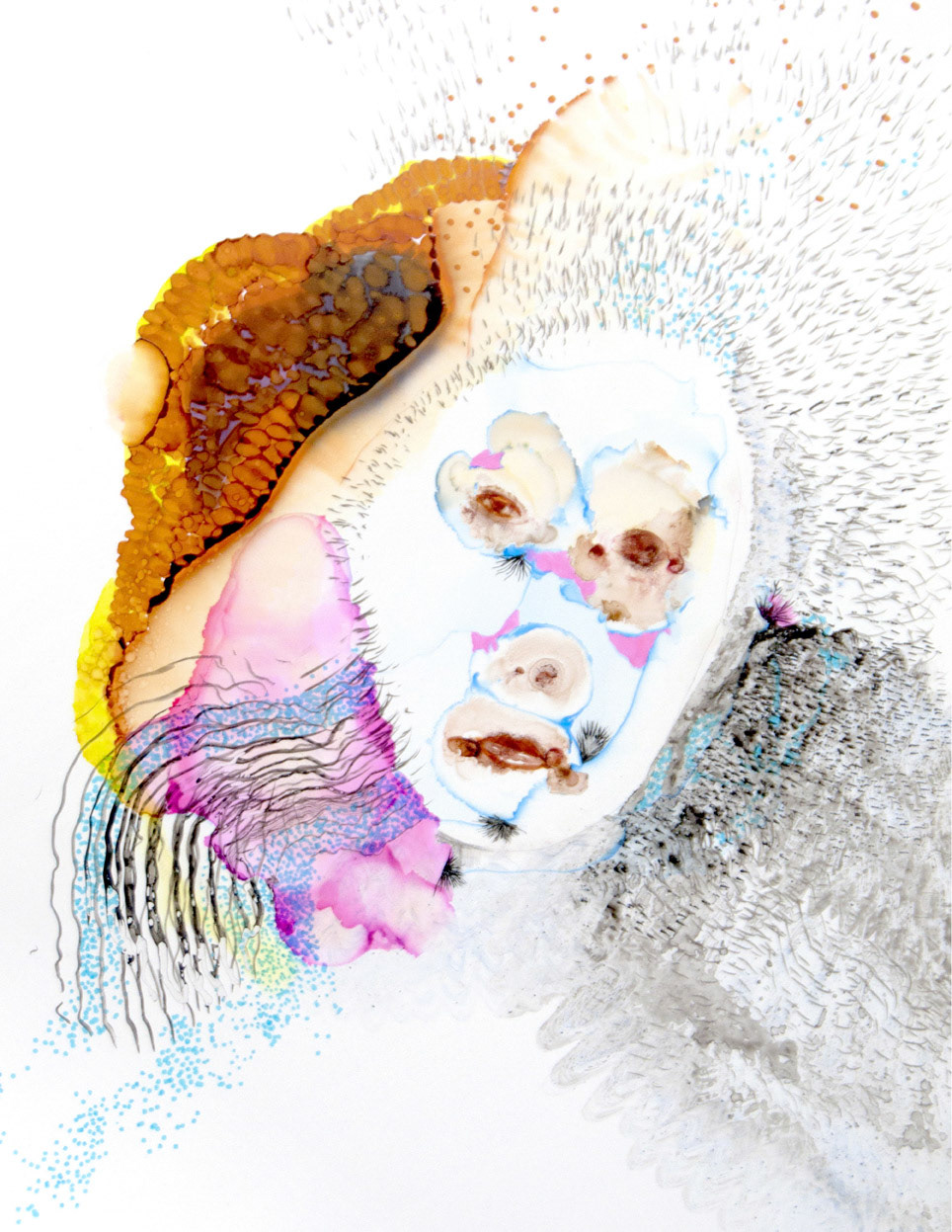 Portrait (2020) - Encre et Aquarelle sur papier - 44 x 34 cm