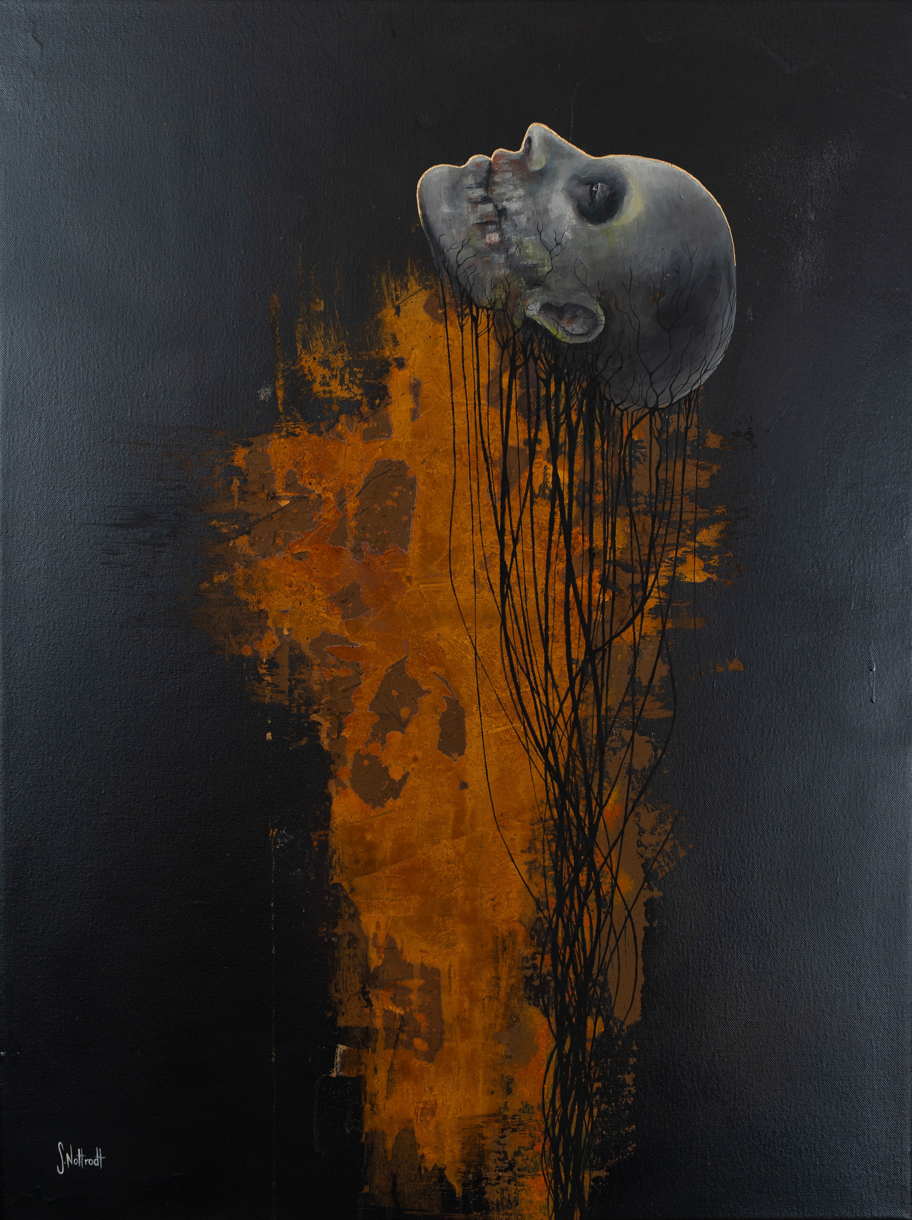 Tod, Acryl auf Leinwand, 80x60cm, 2022