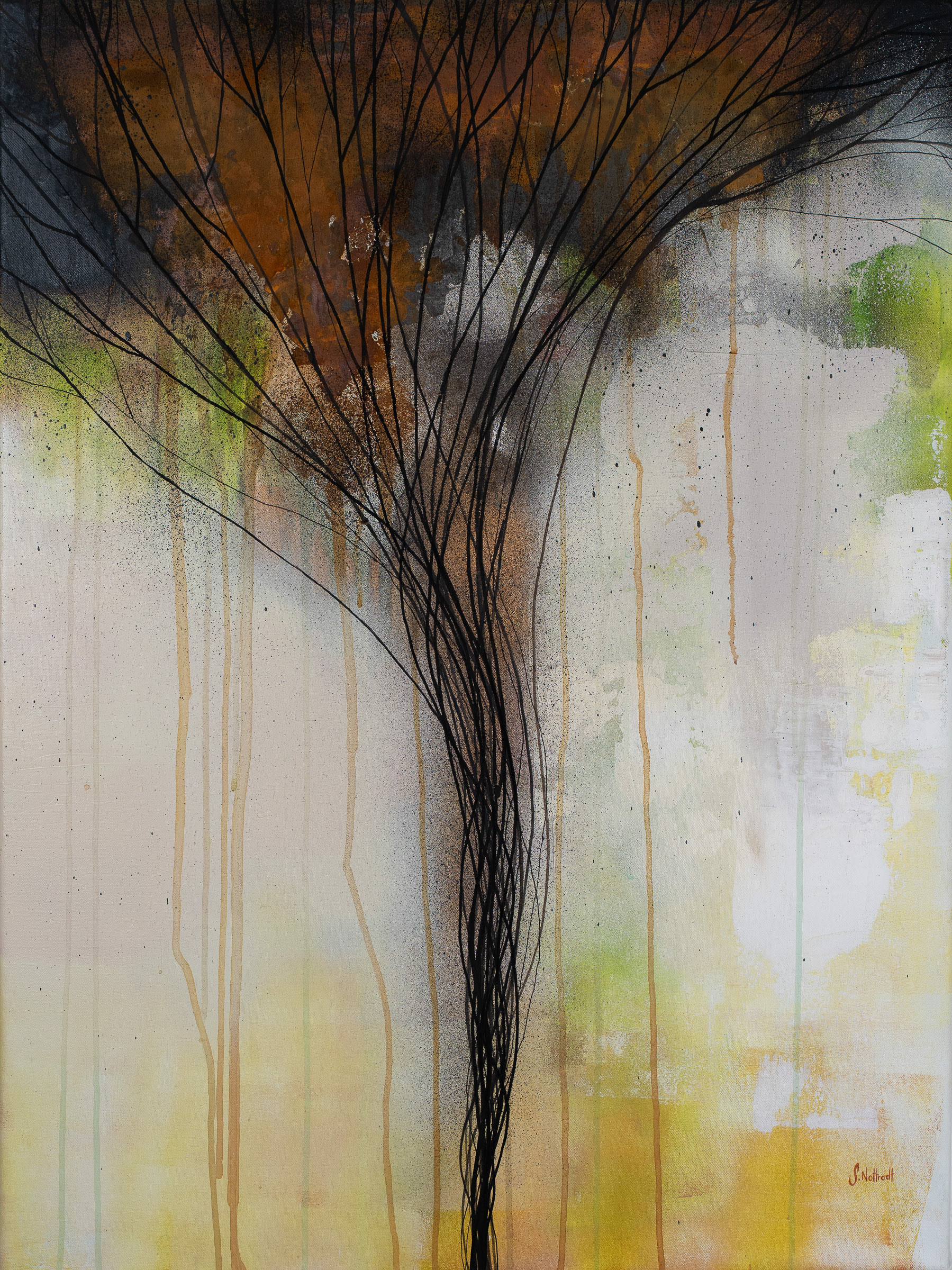 Krebs 3, Acryl auf Leinwand, 80x60cm, 2022