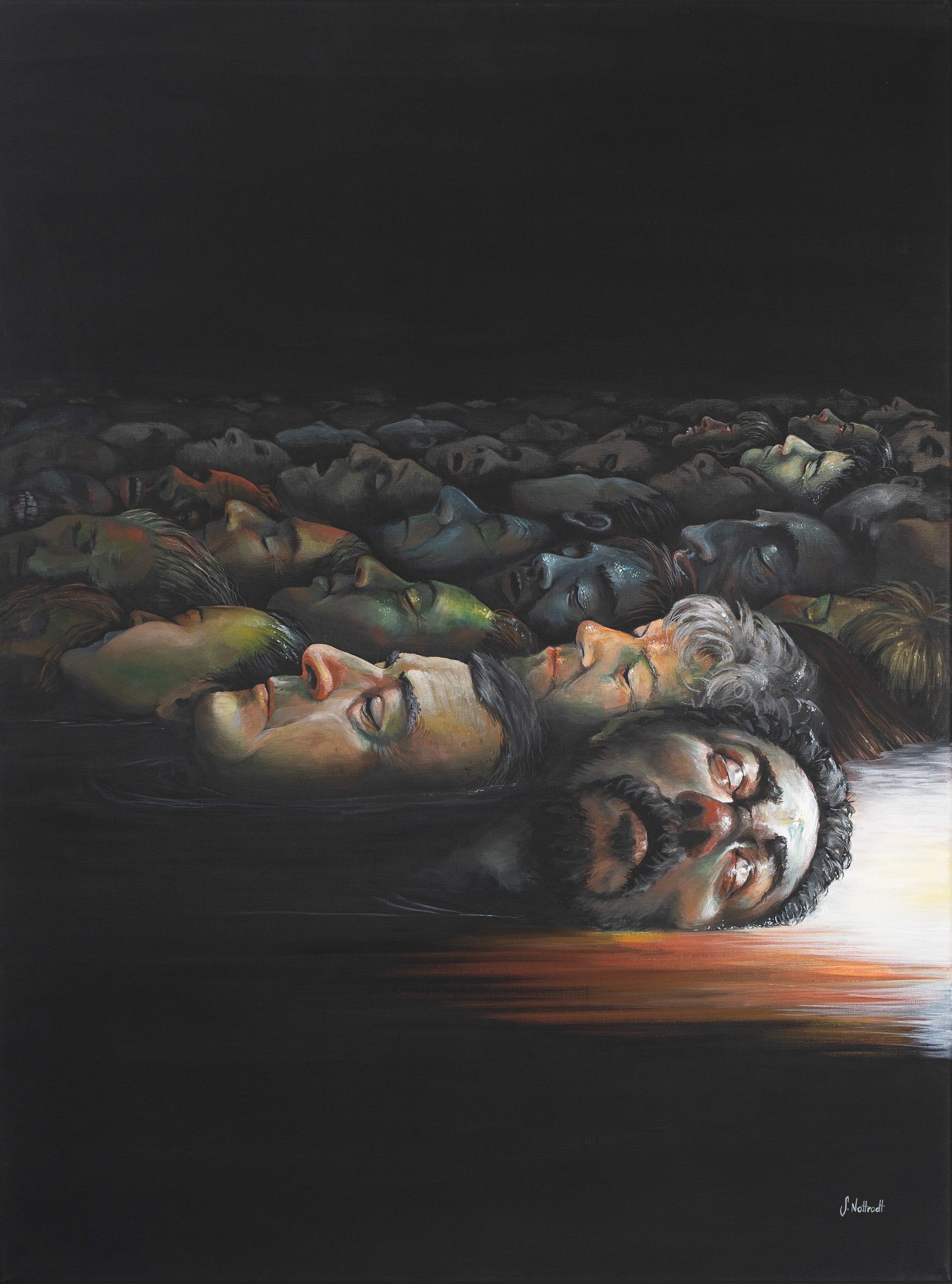 Hinter dem Horizont, Acryl auf Leinwand, 80x60cm, 2023