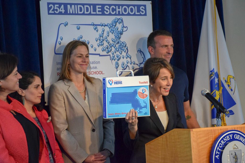 MA Attorney General Maura Healey at the launch of the Project Here initiative.