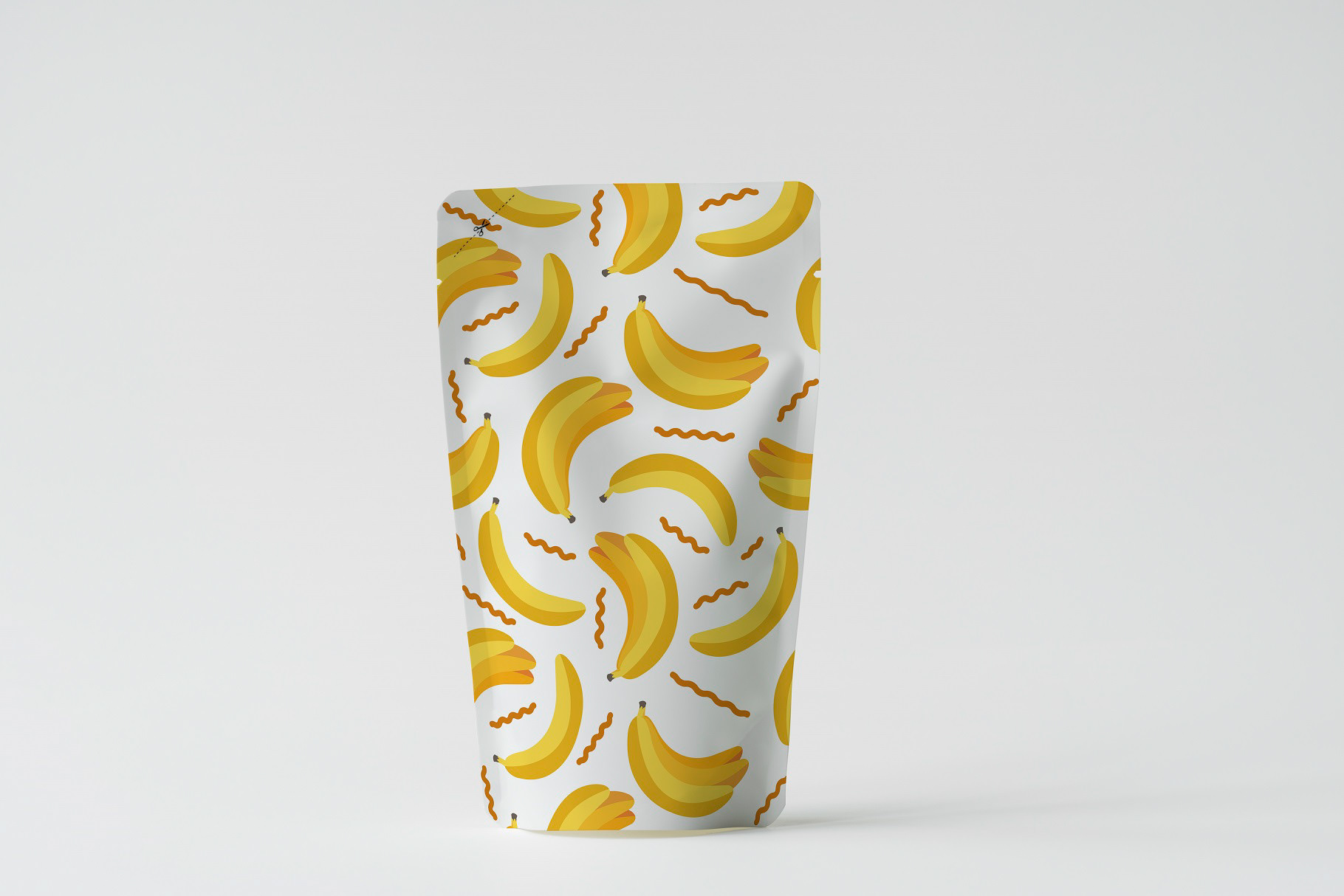 Banana seamless pattern used in food packaging