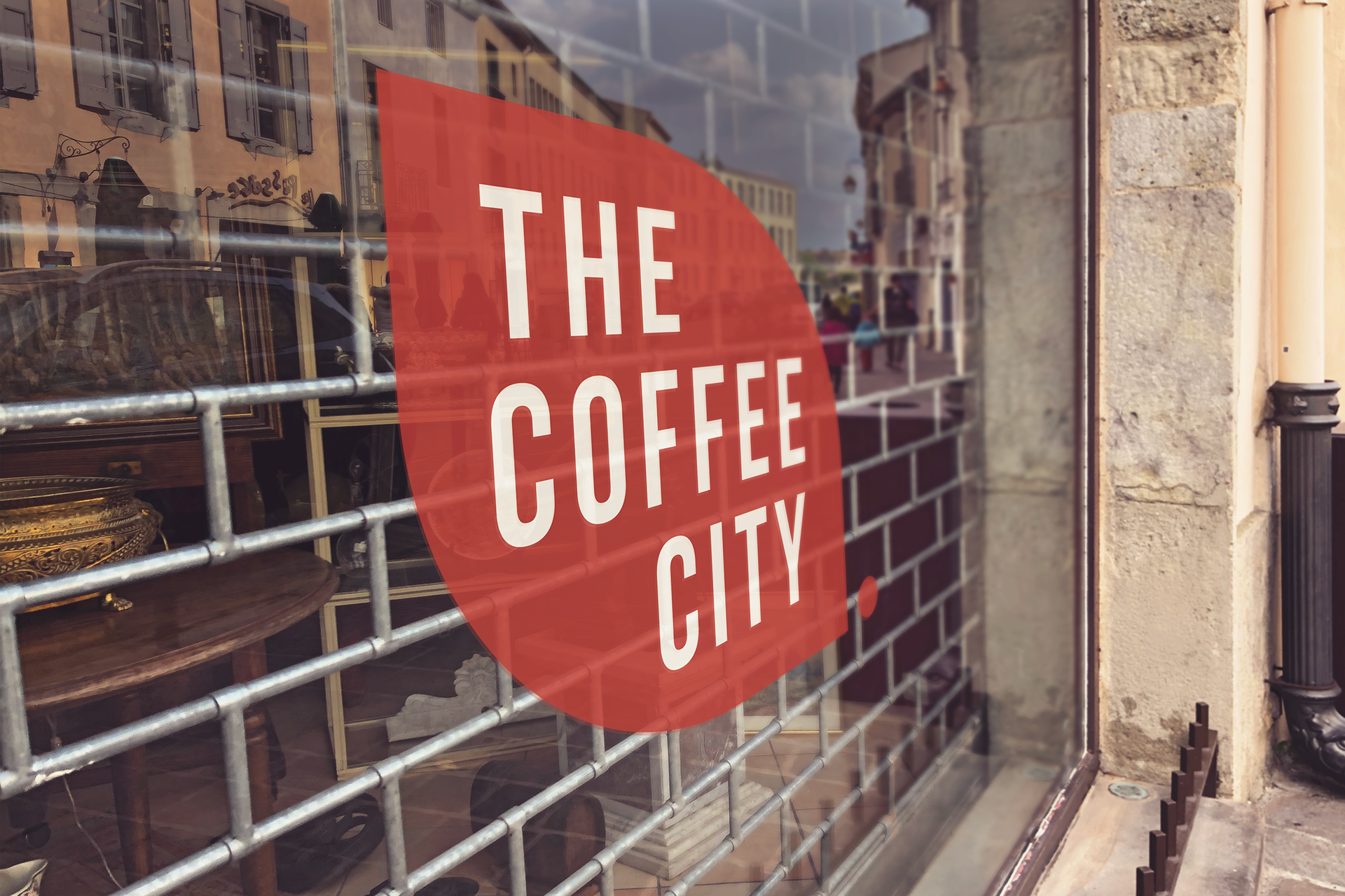 Vertical Logo on Window Mockup