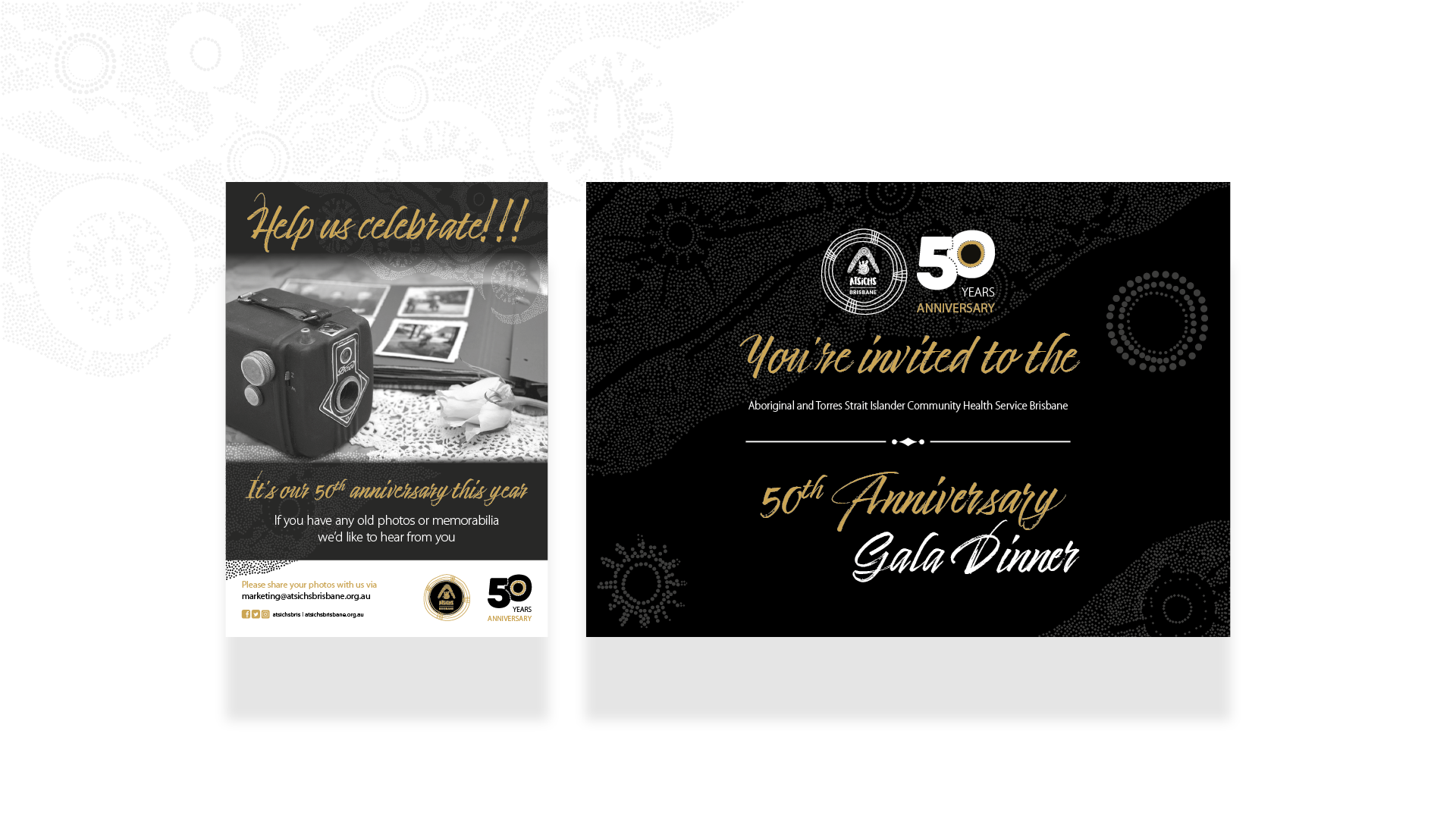 ATSICHS 50 Years Celebration Info Poster and Gala Invitation