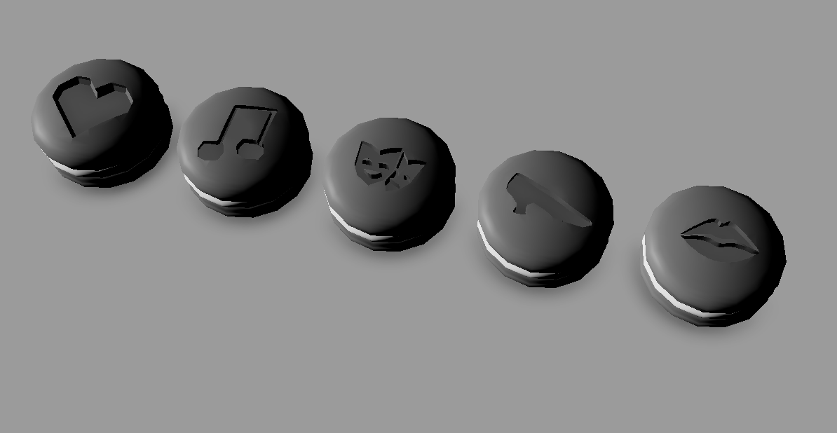 Original Idea to have 3d print macarons. Changed to colored tea cups later.