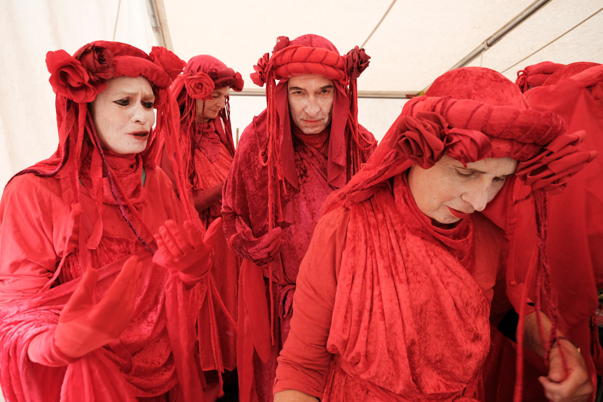 The "Red Rebels" from the climate activist group Extinction Rebellion. Berlin, September 2022