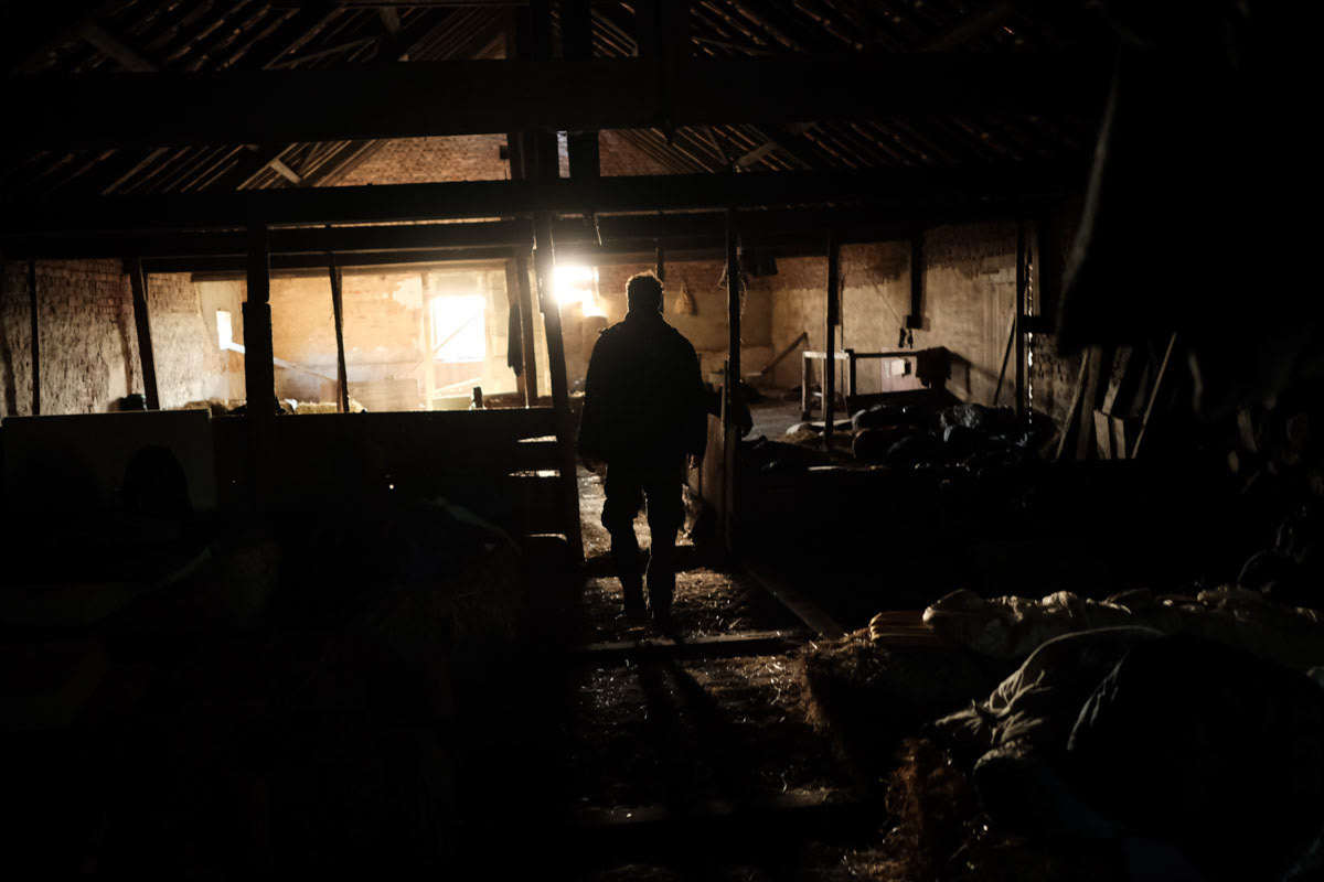 Climate activist sleeping quarters in Lützerath, Germany, January 2023