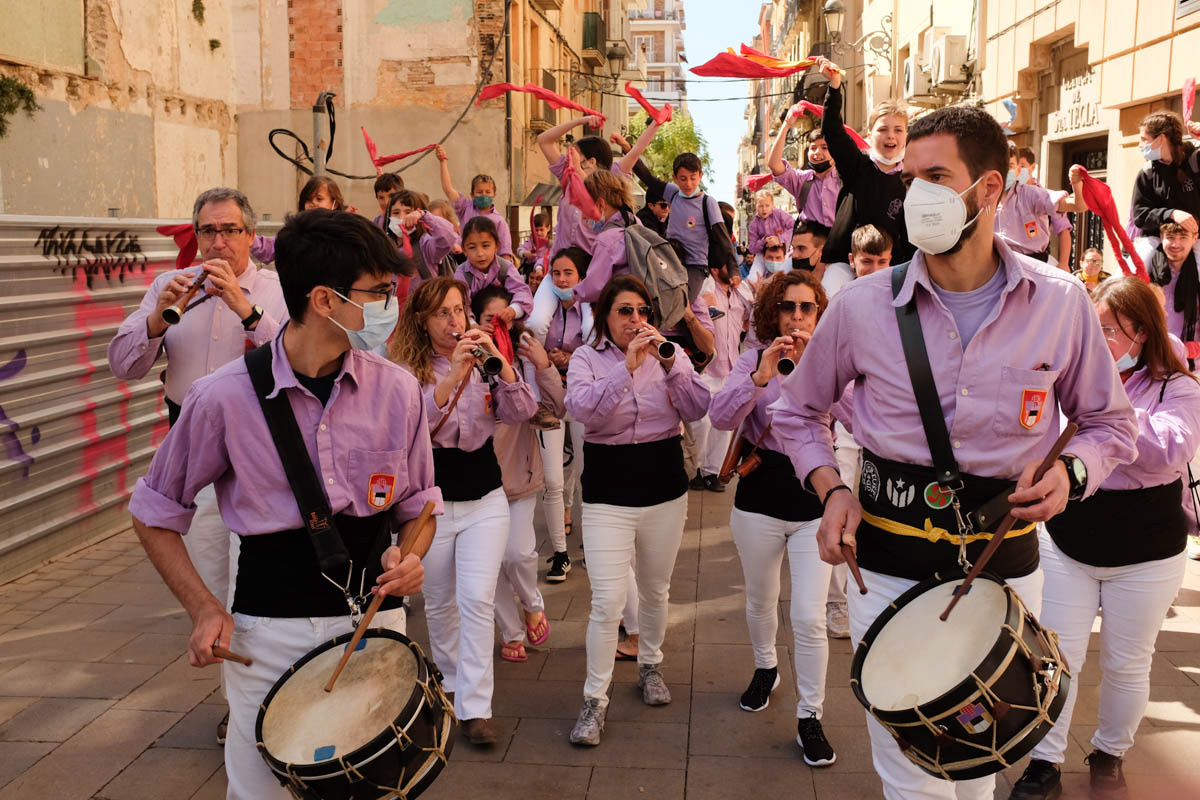 Celebrating the 'Castells' (human towers) competition. Tarragona, Spain, April 2022