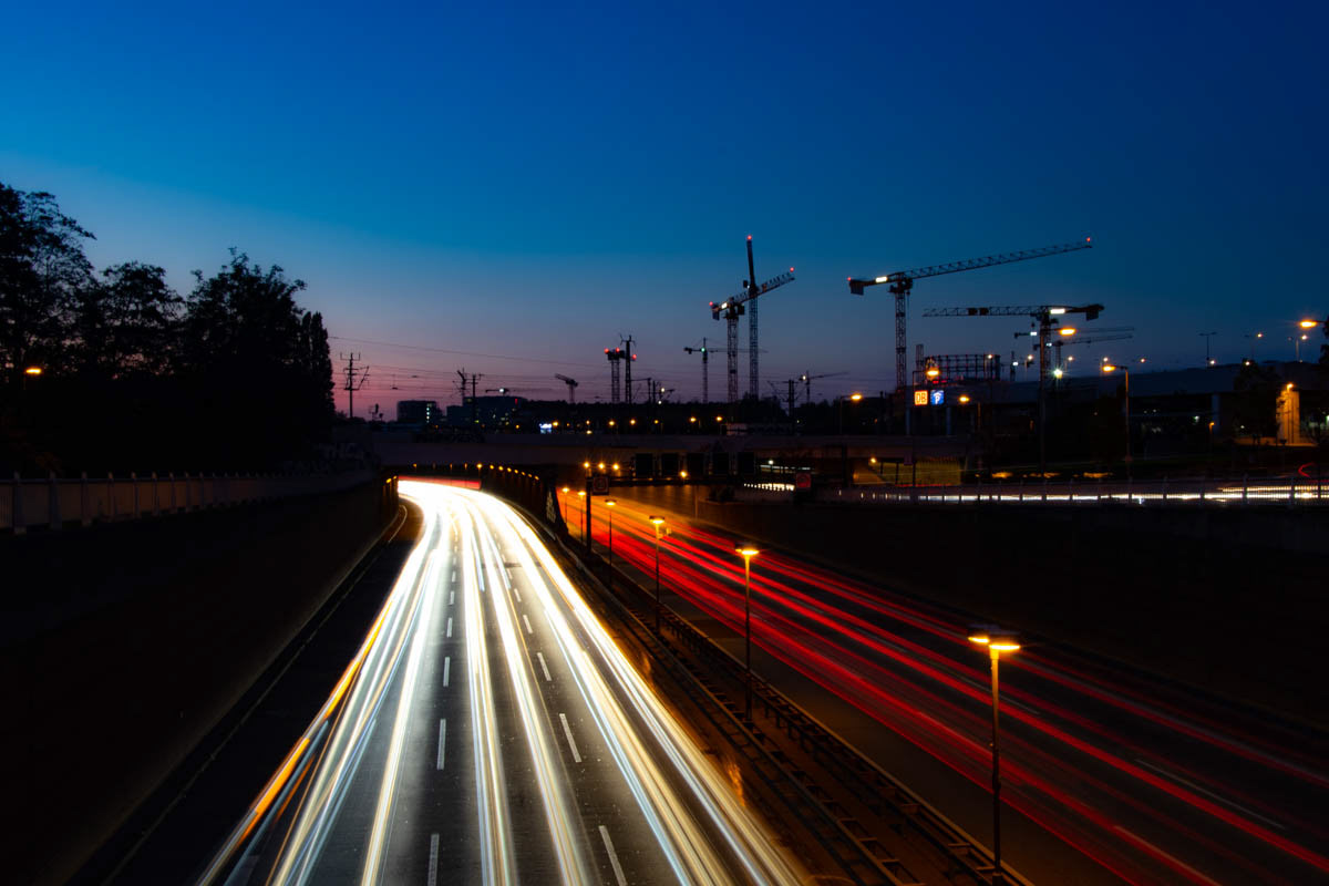 A view over Berlins largest inner-city highway, October 2019