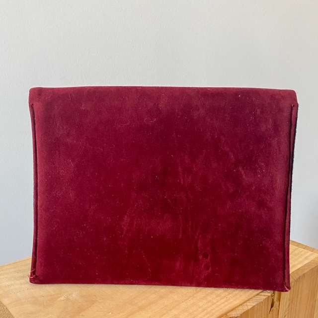 Urban Upcycled İleri Dönüşüm Upcycle Tasarımlar Bordo Kadife Süet Bohem El Çantası