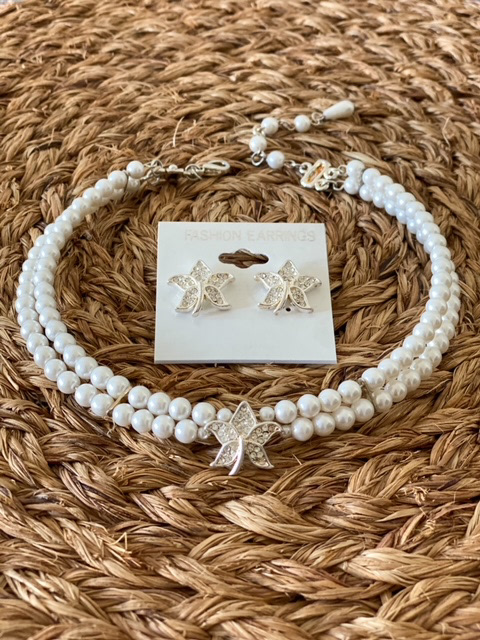 Urban Upcycled İyi Kalpli Sürdürülebilir Moda ve Sürdürülebilir Yaşam | Klasik Yaprak Modelli İnci Takı Seti