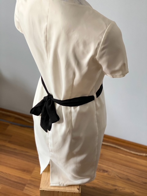 Urban Upcycled Kind Hearted Sustainable Fashion and Lifestyle | Off-White Formal Night Dress with Rose Sequin Detail