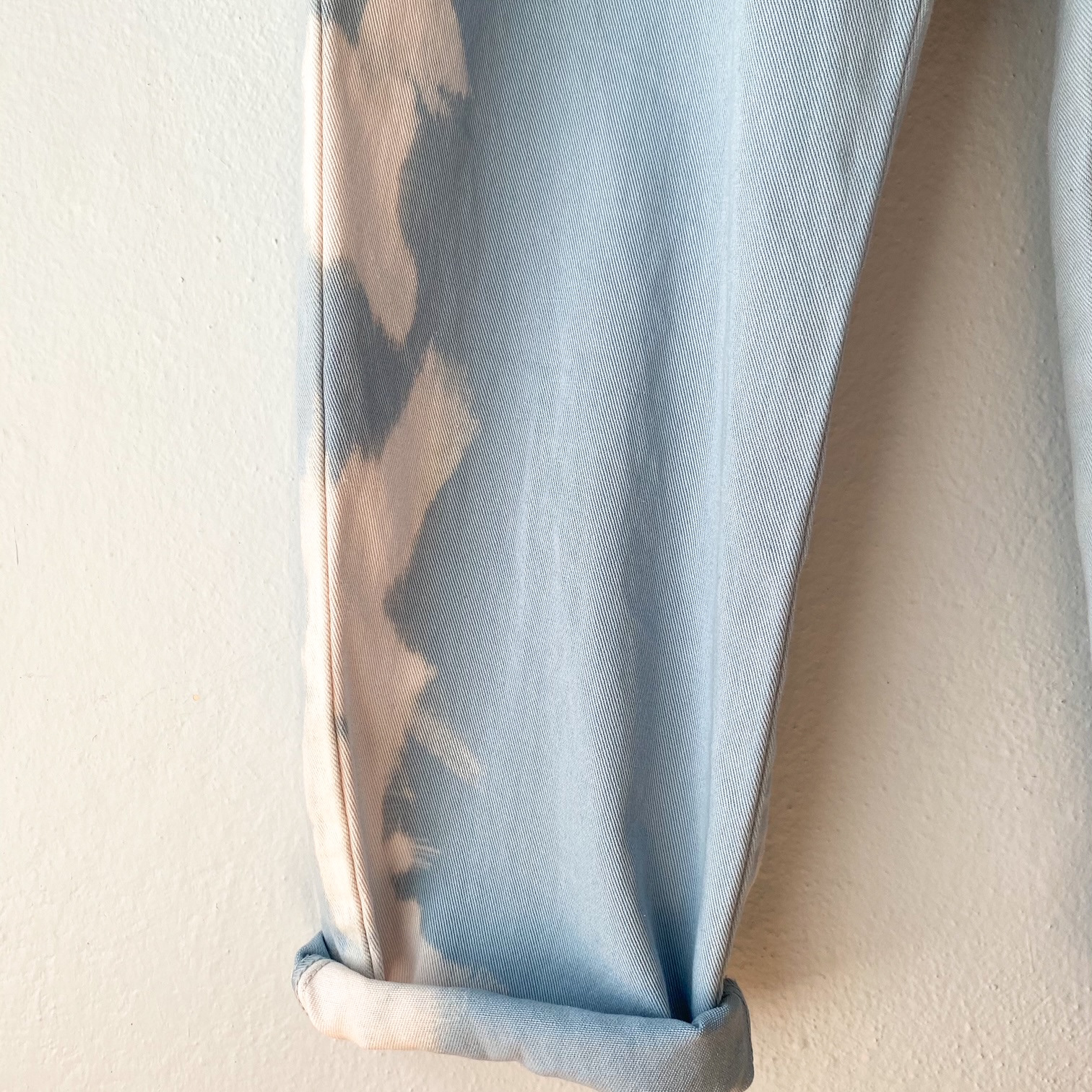 Urban Upcycled Kind Hearted Sustainable Fashion and Lifestyle | Hand Dyed Sky Blue Relaxed Denim Pants