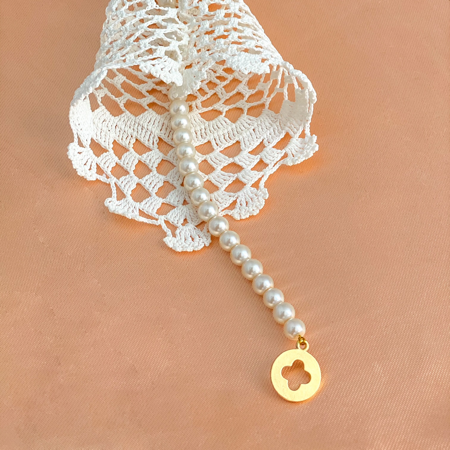 Urban Upcycled Kind Hearted Sustainable Fashion and Lifestyle | Upcycled Vintage Doily Jewellery Collection Long Earring Lily Flower