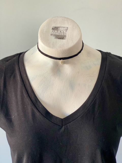 Urban Upcycled İyi Kalpli Sürdürülebilir Moda ve Sürdürülebilir Yaşam | Siyah Kadife Choker Kolye