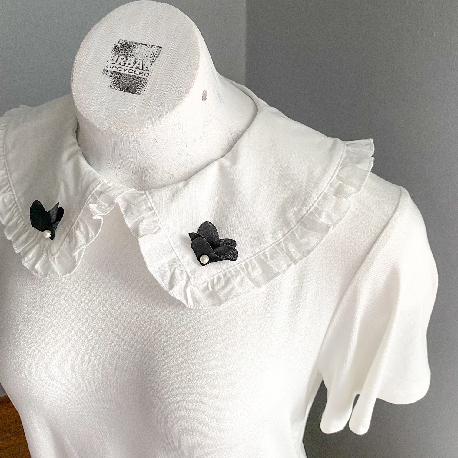 Women's Stand Collar Lace Patchwork Shirts Casual Hollow Out