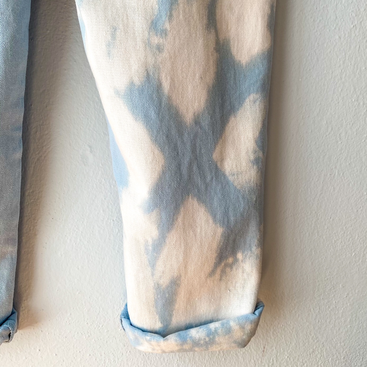 Urban Upcycled Kind Hearted Sustainable Fashion and Lifestyle | Hand Dyed Sky Blue Relaxed Denim Pants