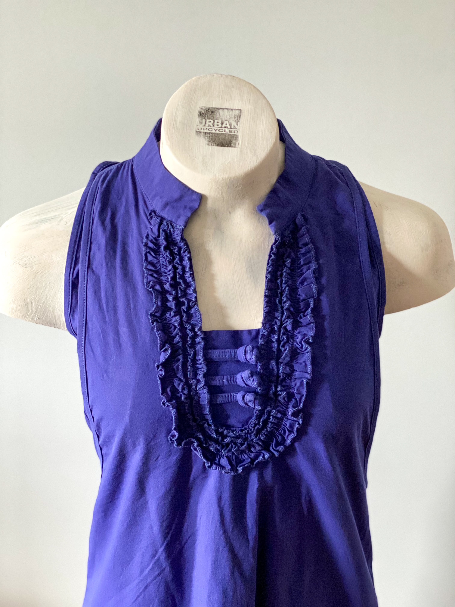 Urban Upcycled Kind Hearted Sustainable Fashion and Lifestyle |  Purple Boho Neck and Halter Back Sleeveless Summer Dress