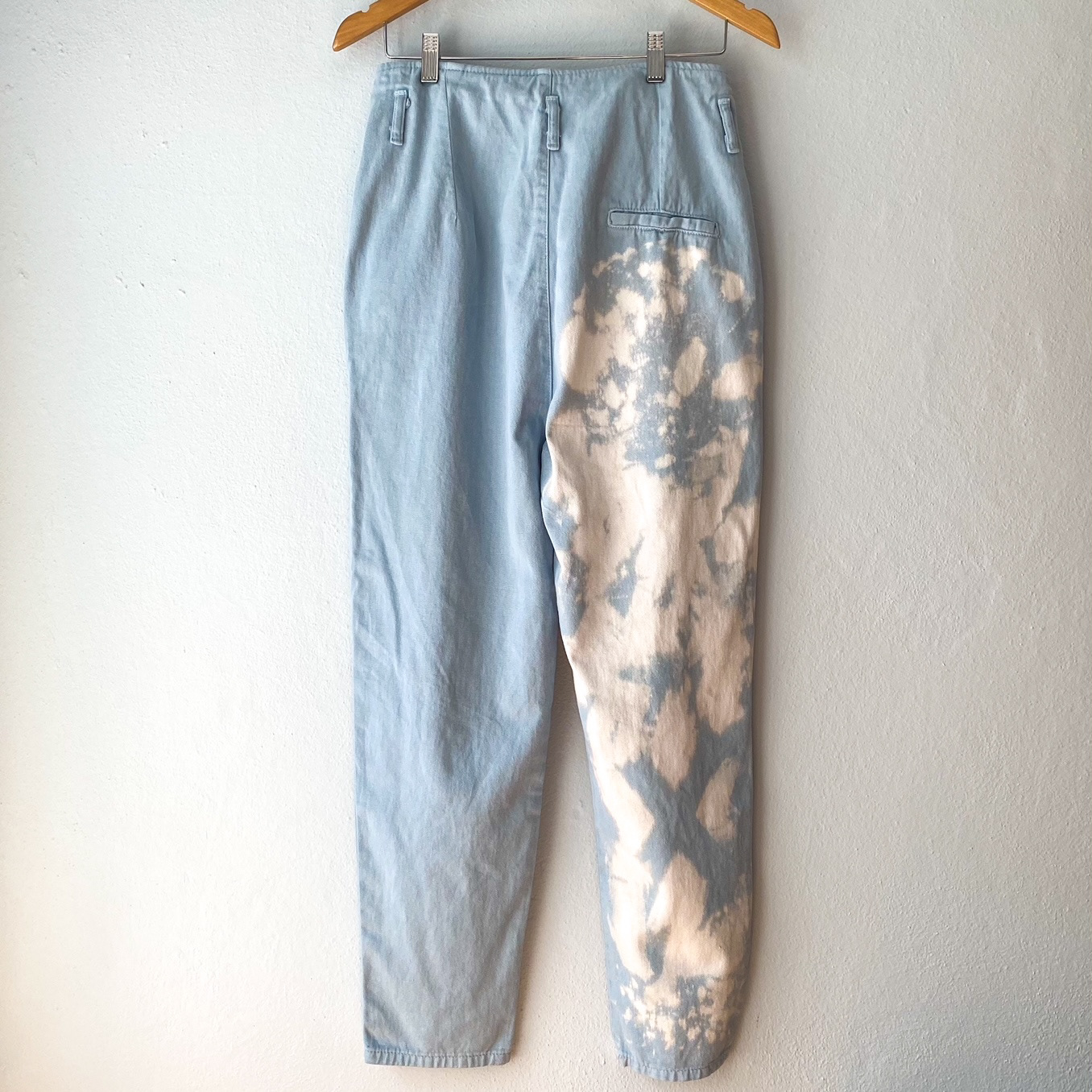 Urban Upcycled Kind Hearted Sustainable Fashion and Lifestyle | Hand Dyed Sky Blue Relaxed Denim Pants