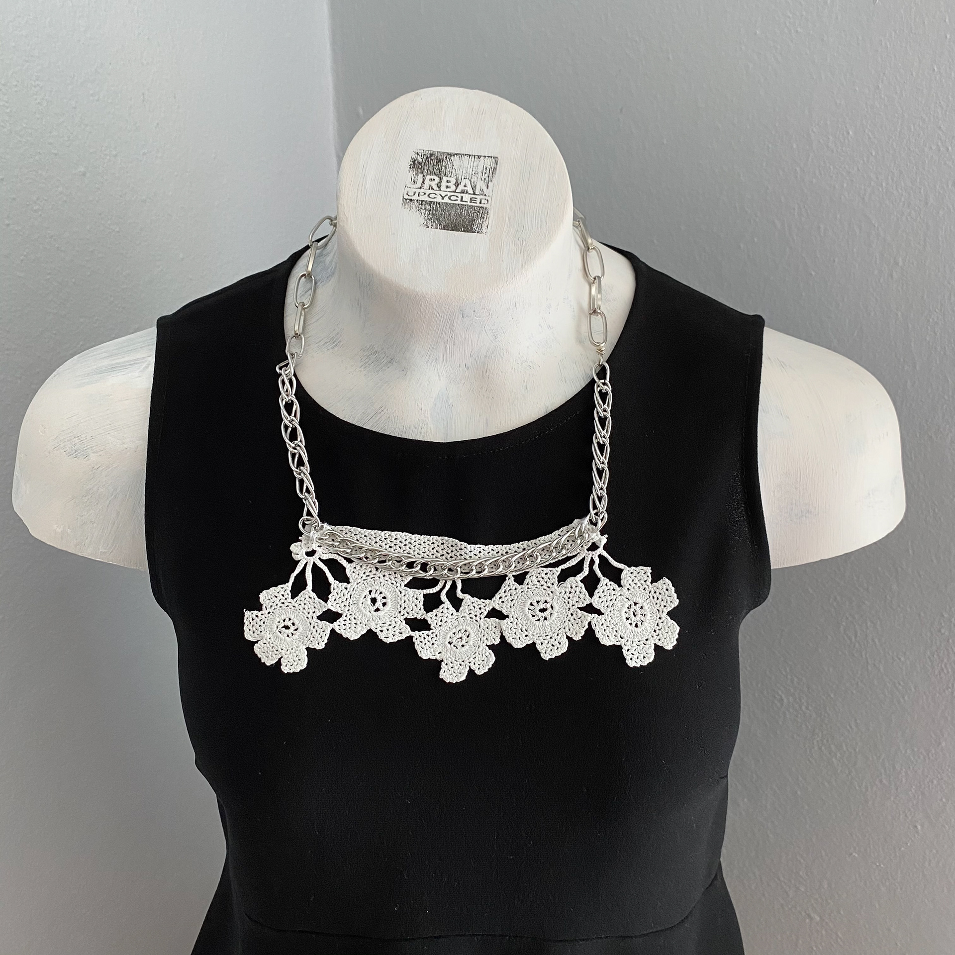 Urban Upcycled Kind Hearted Sustainable Fashion and Lifestyle | Upcycled Vintage Doily Jewellery Collection Daisy & Chain Necklace