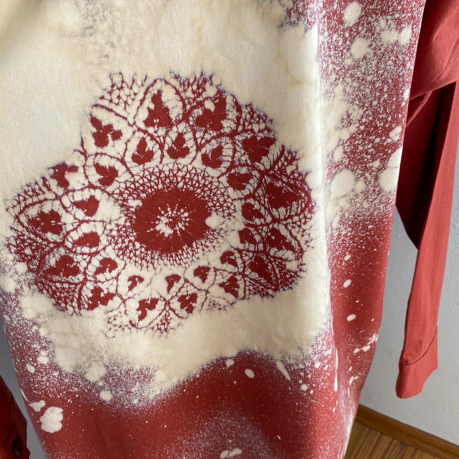 Urban Upcycled Kind Hearted Sustainable Fashion and Lifestyle Oversize Hand Dyed Cinnamon Button Up Shirt| 