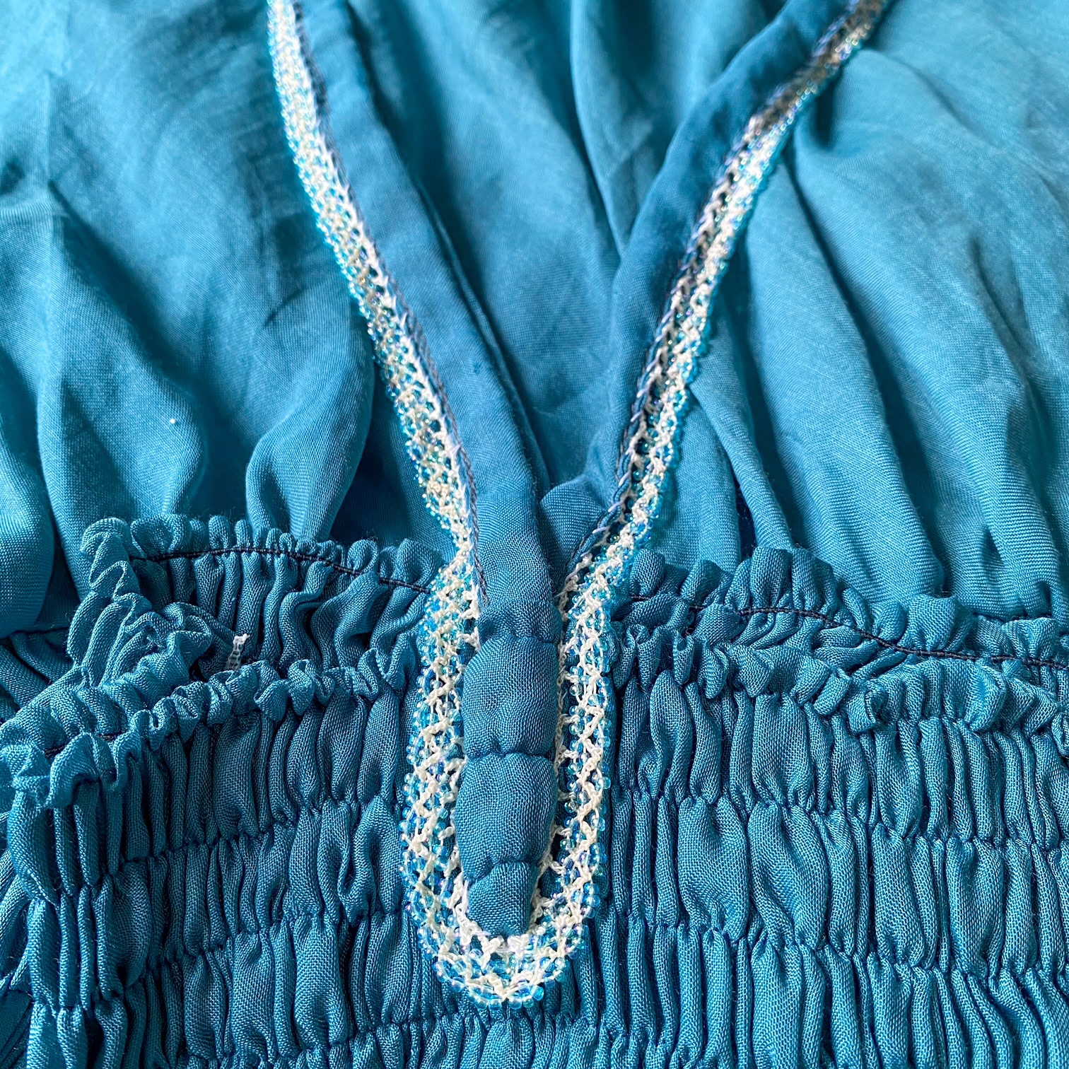 Urban Upcycled Kind Hearted Sustainable Fashion and Lifestyle | Turquoise Summer Bandeau Pareo Dress