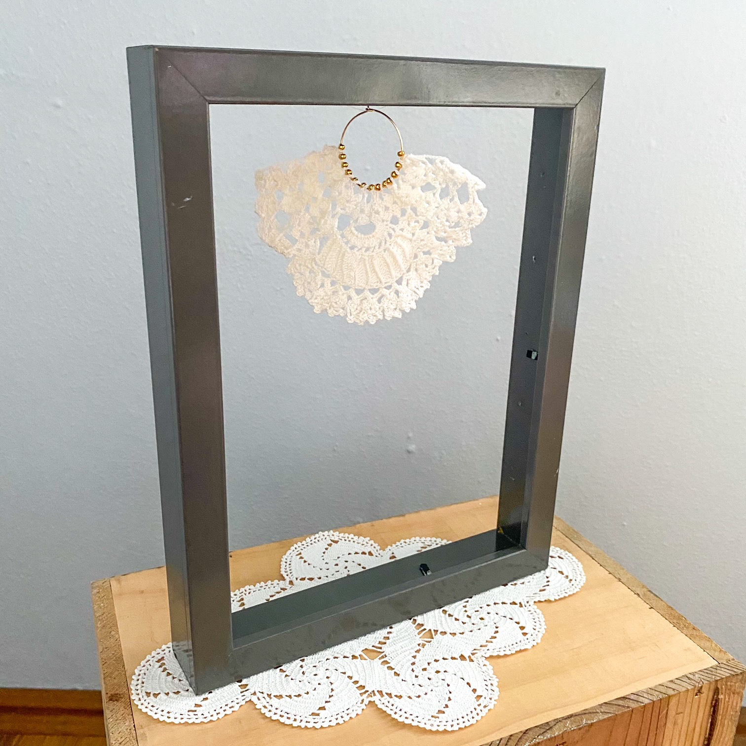 Urban Upcycled Kind Hearted Sustainable Fashion and Lifestyle | Upcycled Vintage Doily Jewellery Collection Oversize Hoop Earrings