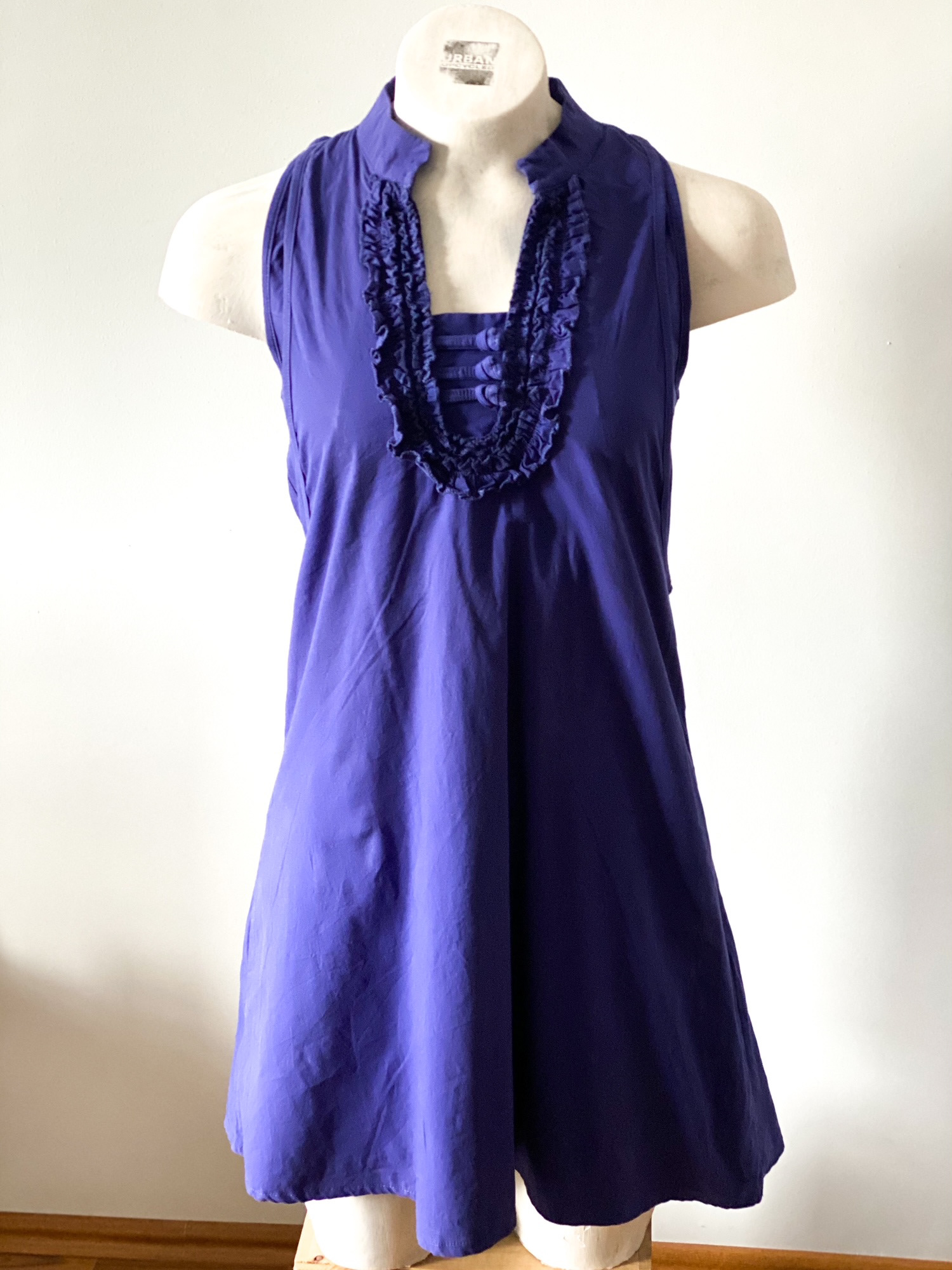 Urban Upcycled Kind Hearted Sustainable Fashion and Lifestyle |  Purple Boho Neck and Halter Back Sleeveless Summer Dress