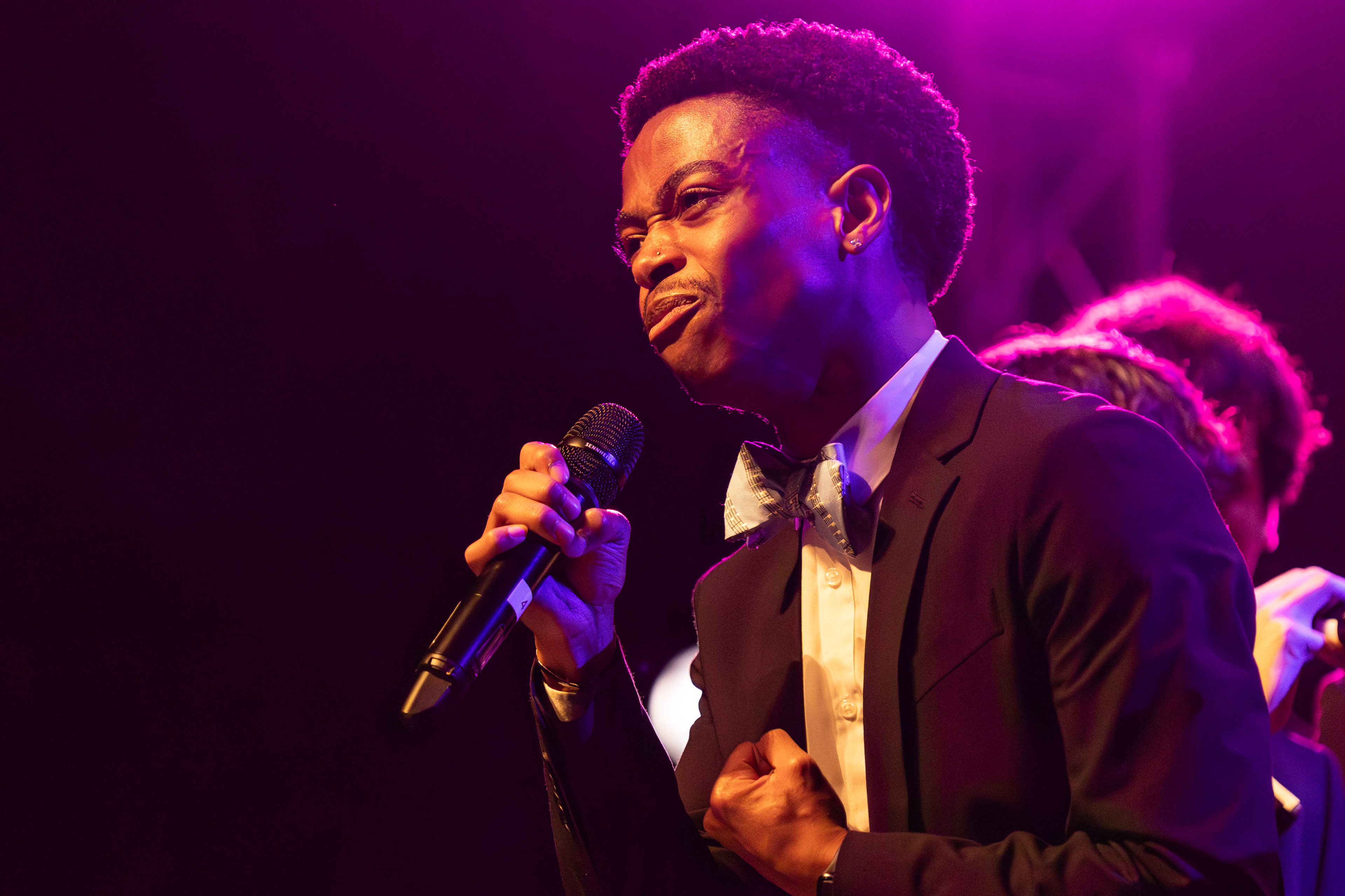 UNC sophomore Ja'Khari Bryant performs for the UNC Clef Hangers during their fall concert at Memorial Hall on Saturday, Nov. 9, 2024.