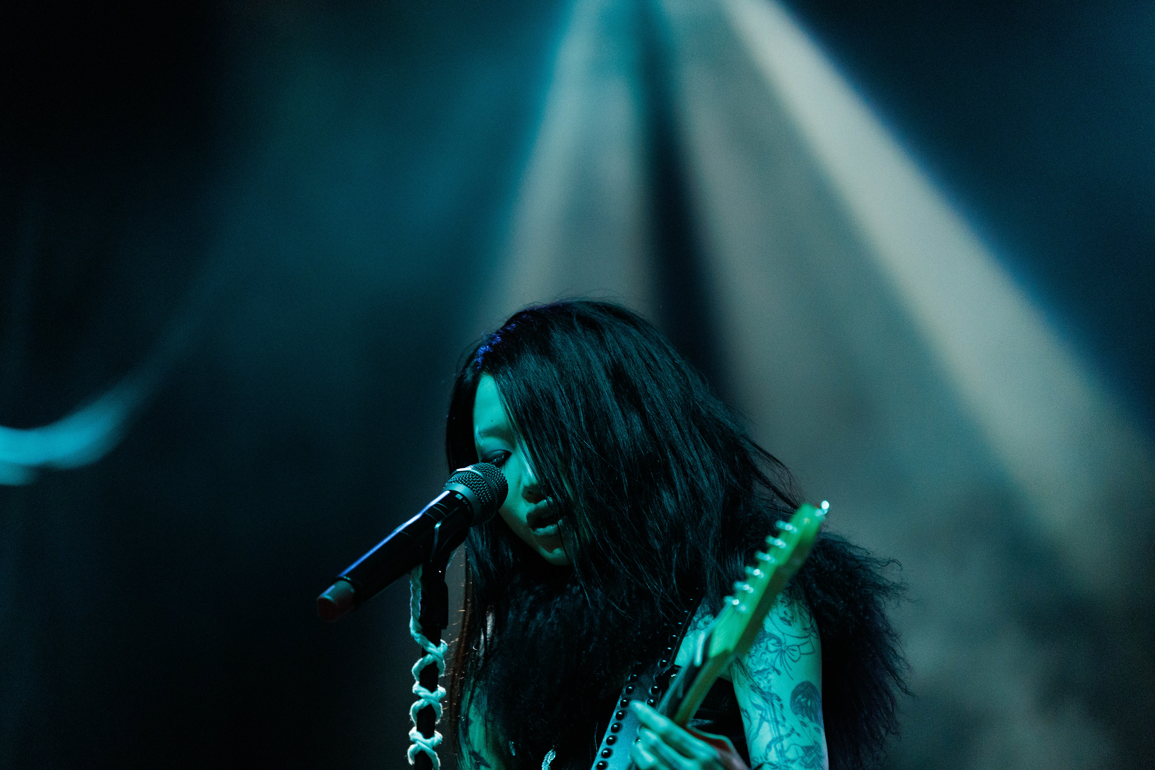 Yeule performs at City Plaza for Hopscotch Music Festival in Raleigh, N.C. on Thursday, Sept. 5, 2025.