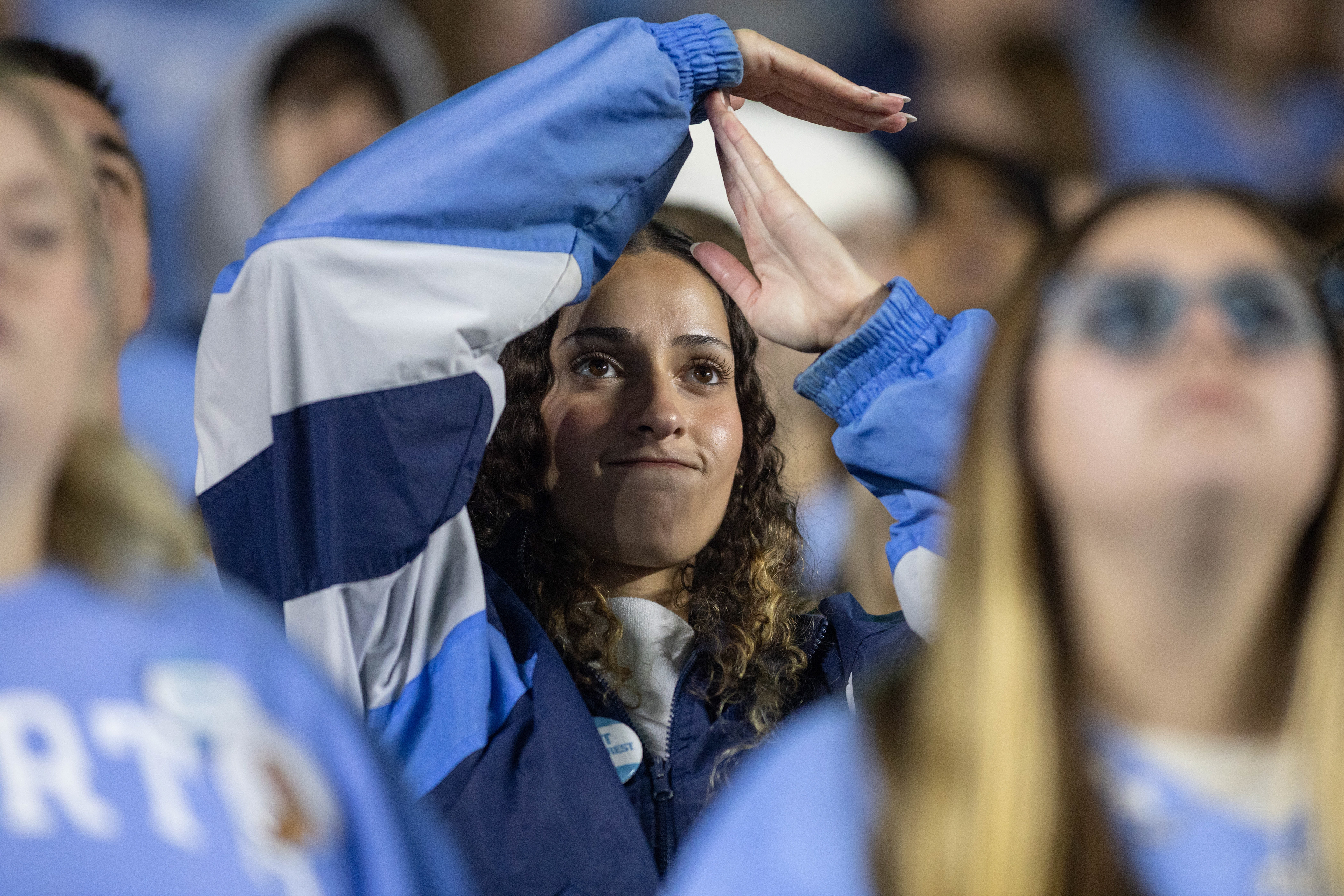 A student looks at the scoreboard during the UNC football game against Wake Forest on Saturday, Nov. 16, 2024 at Kenan Stadium. UNC won 31-24.