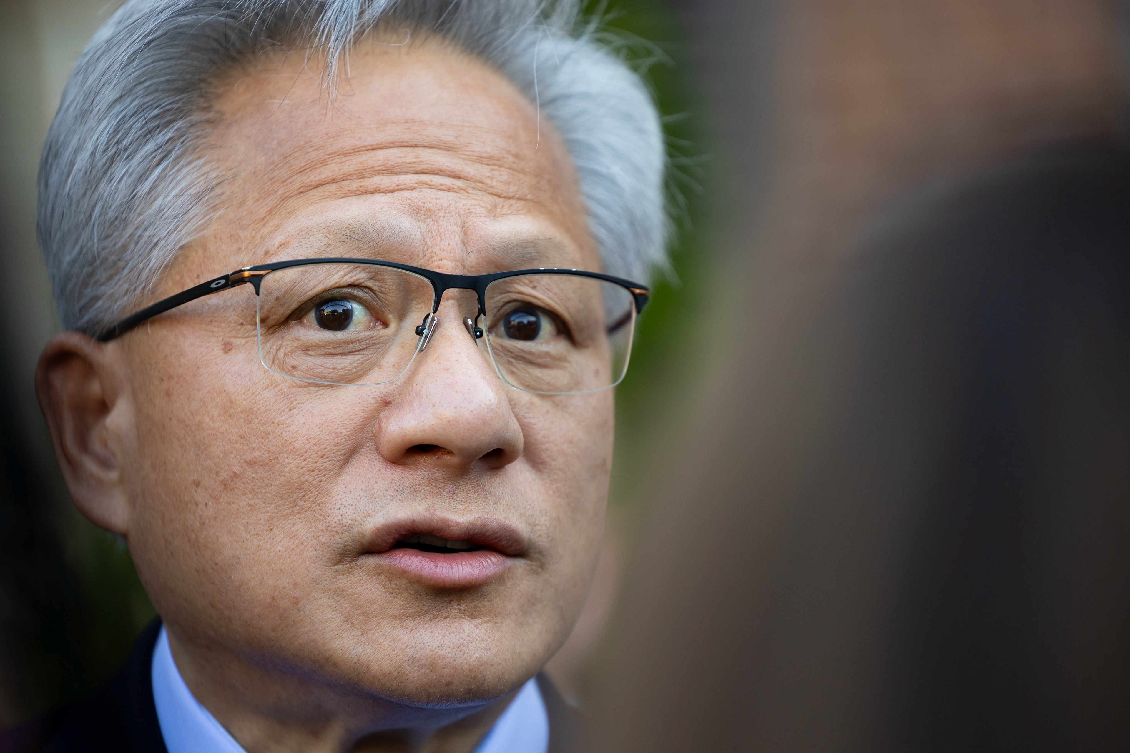 CHAPEL HILL, N.C. — Nvidia CEO Jensen Huang speaks to the press at the G20 Ministerial Summit at the Carolina Inn on Wednesday, Sept. 2, 2026.