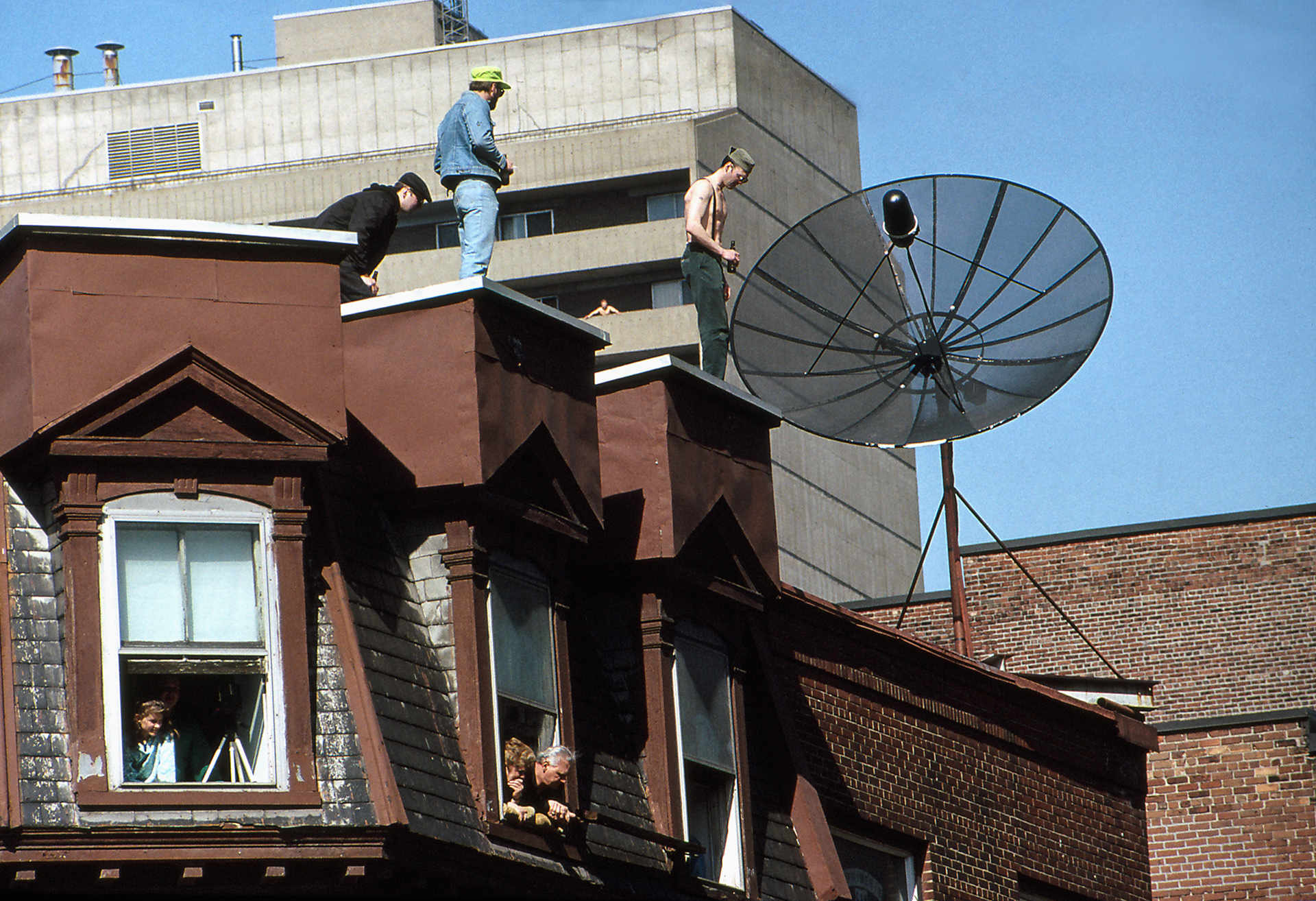 Parade spectators, 1991 (Rue Ste-Catherine at rue Pierce).