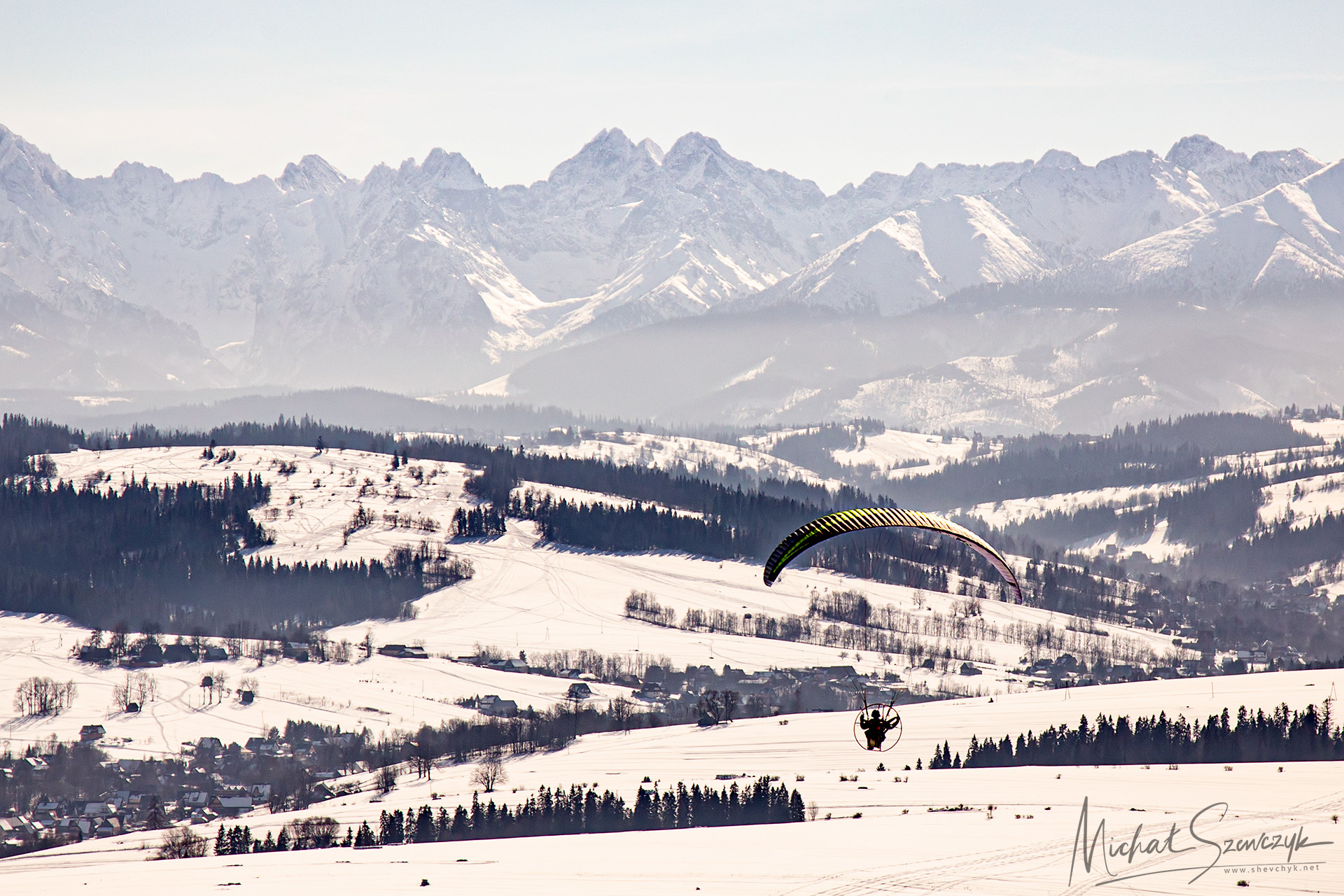 Wojciech Strzyżakowski over Białka Tatrzańskia, Poland.