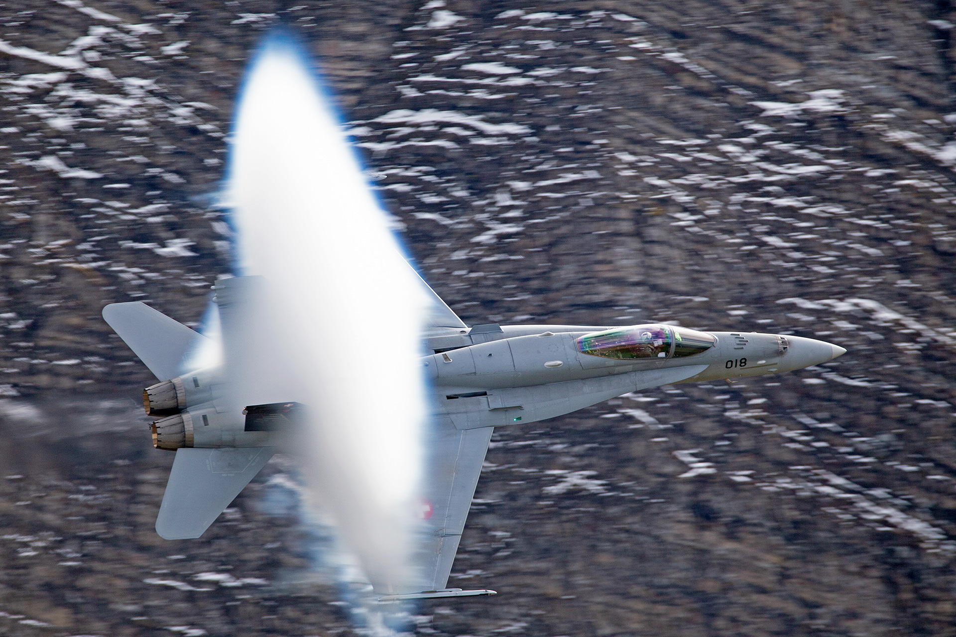 McDonnell Douglas F/A-18C Hornet.  Axalp, Switzerland.
