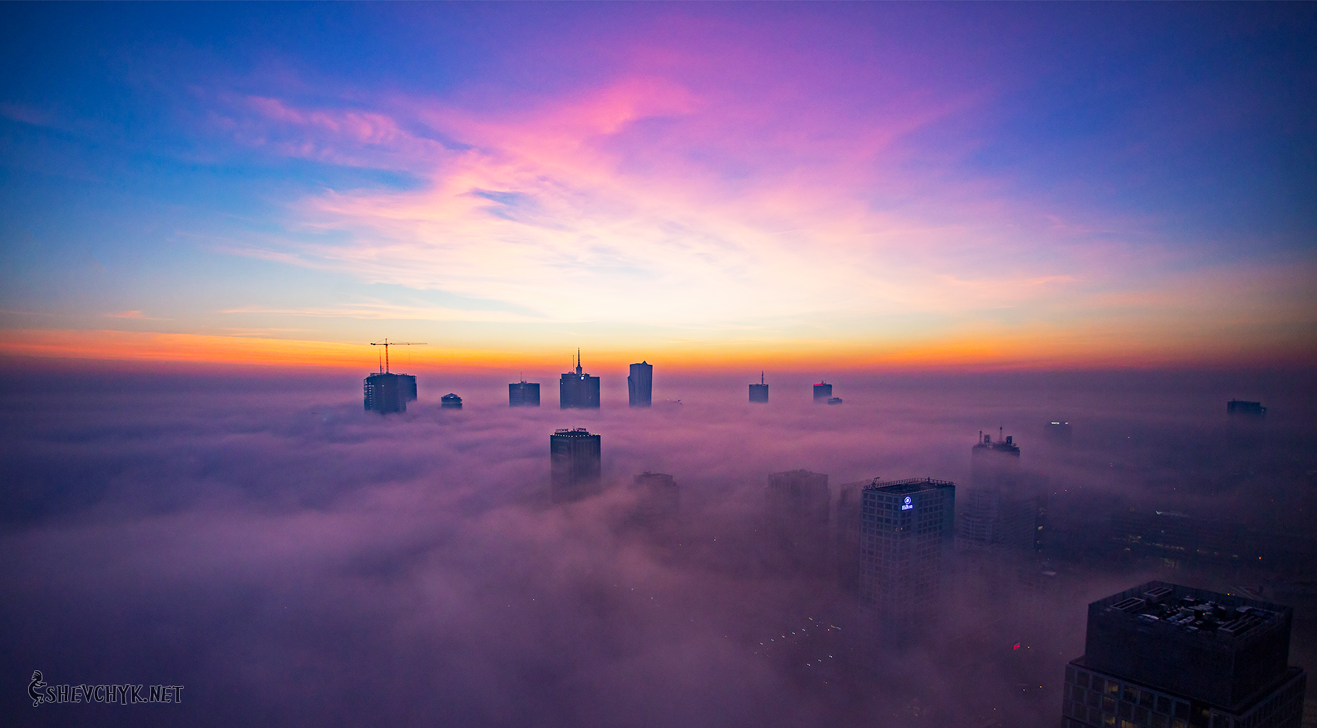 Sunrise. Warsaw, Poland.