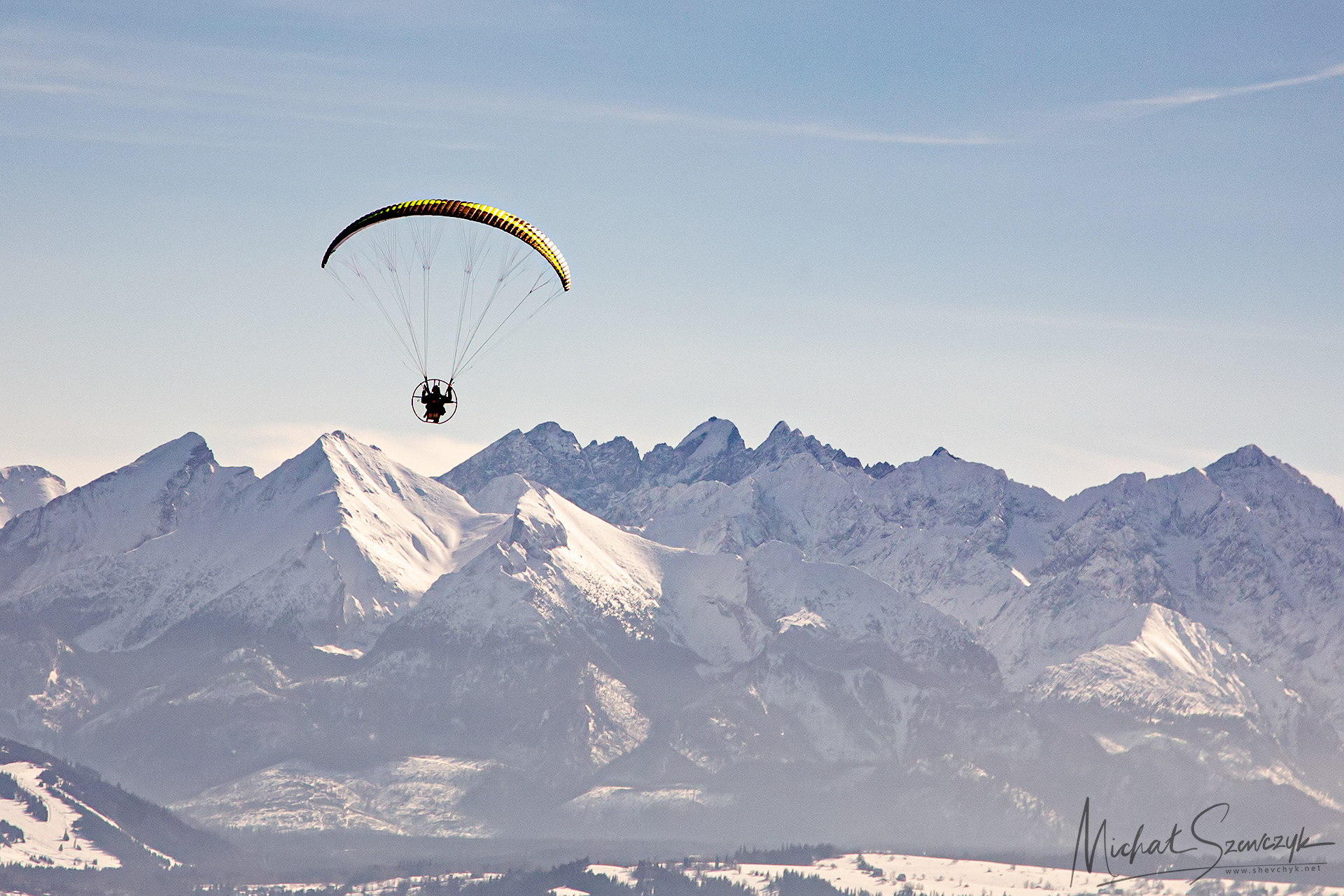 Wojciech Strzyżakowski over Białka Tatrzańskia, Poland.