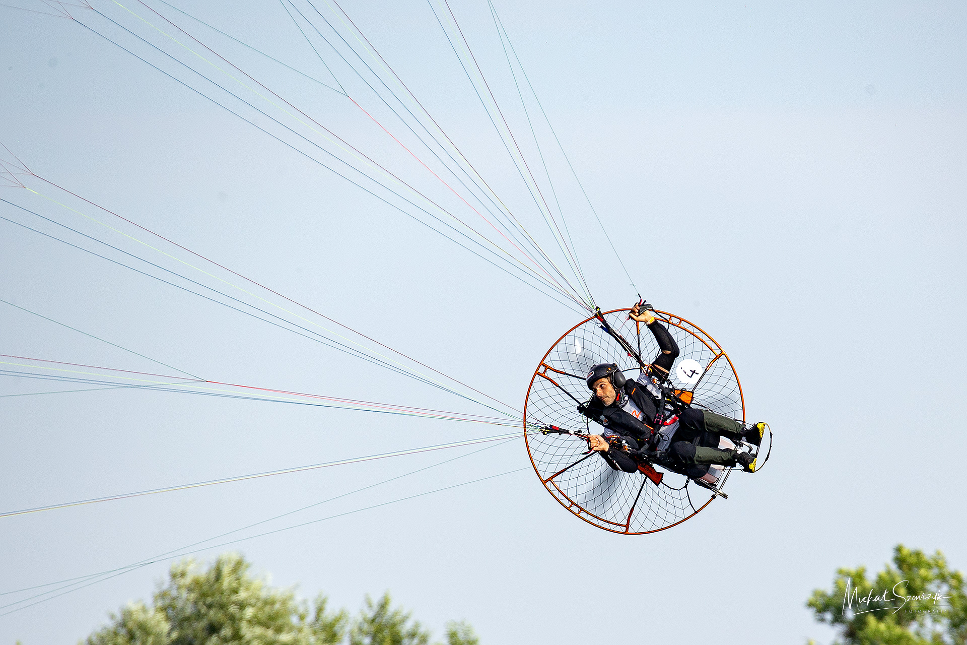 Navid Saleki during Polish Paramotor Slalom Championships. Jutrosin. Poland.