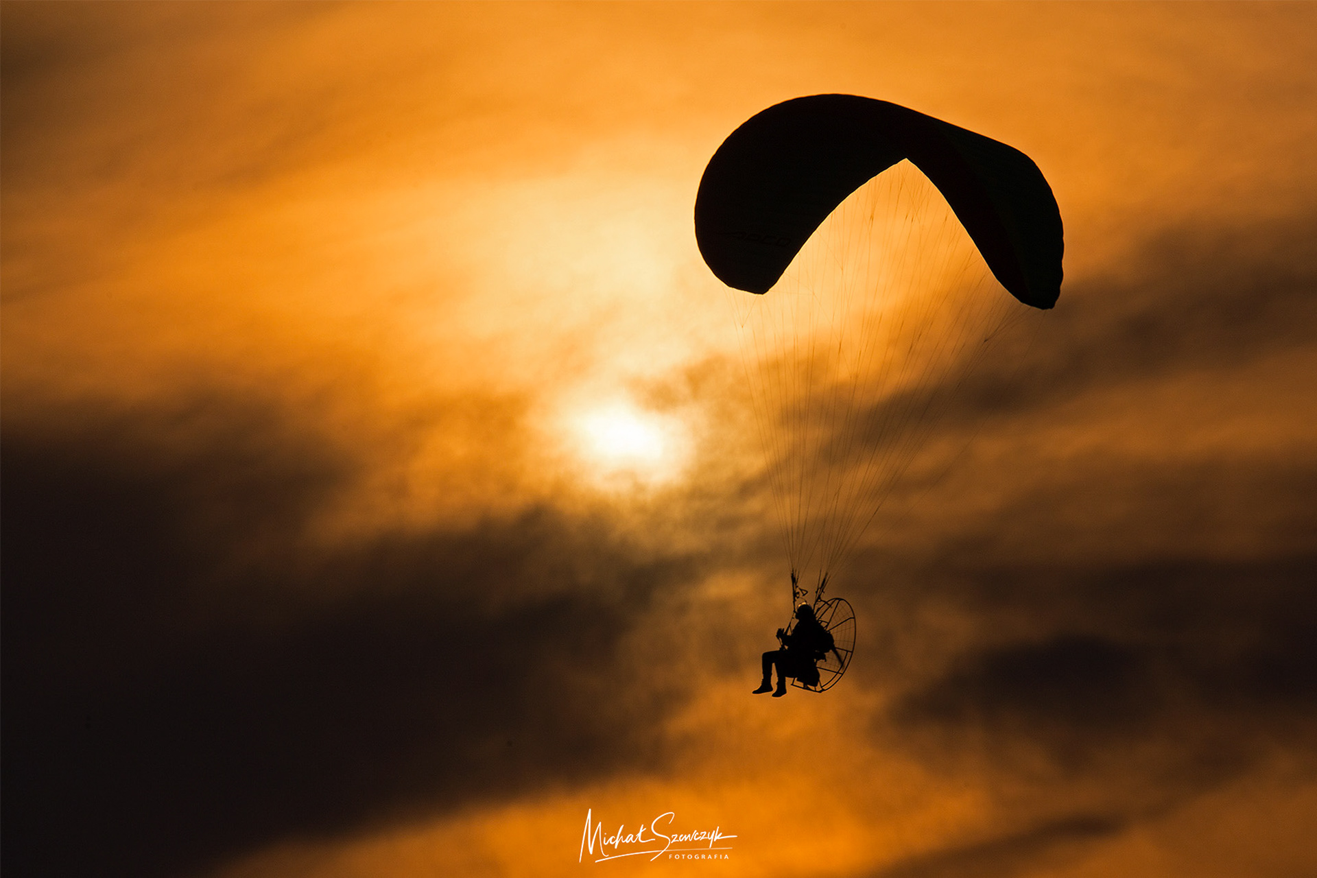 Paramotor. Rawa Mazowiecka, Poland.