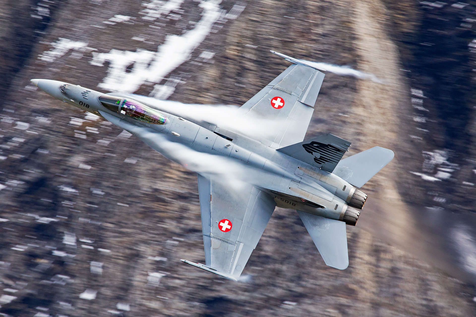 McDonnell Douglas F/A-18C Hornet.  Axalp, Switzerland.