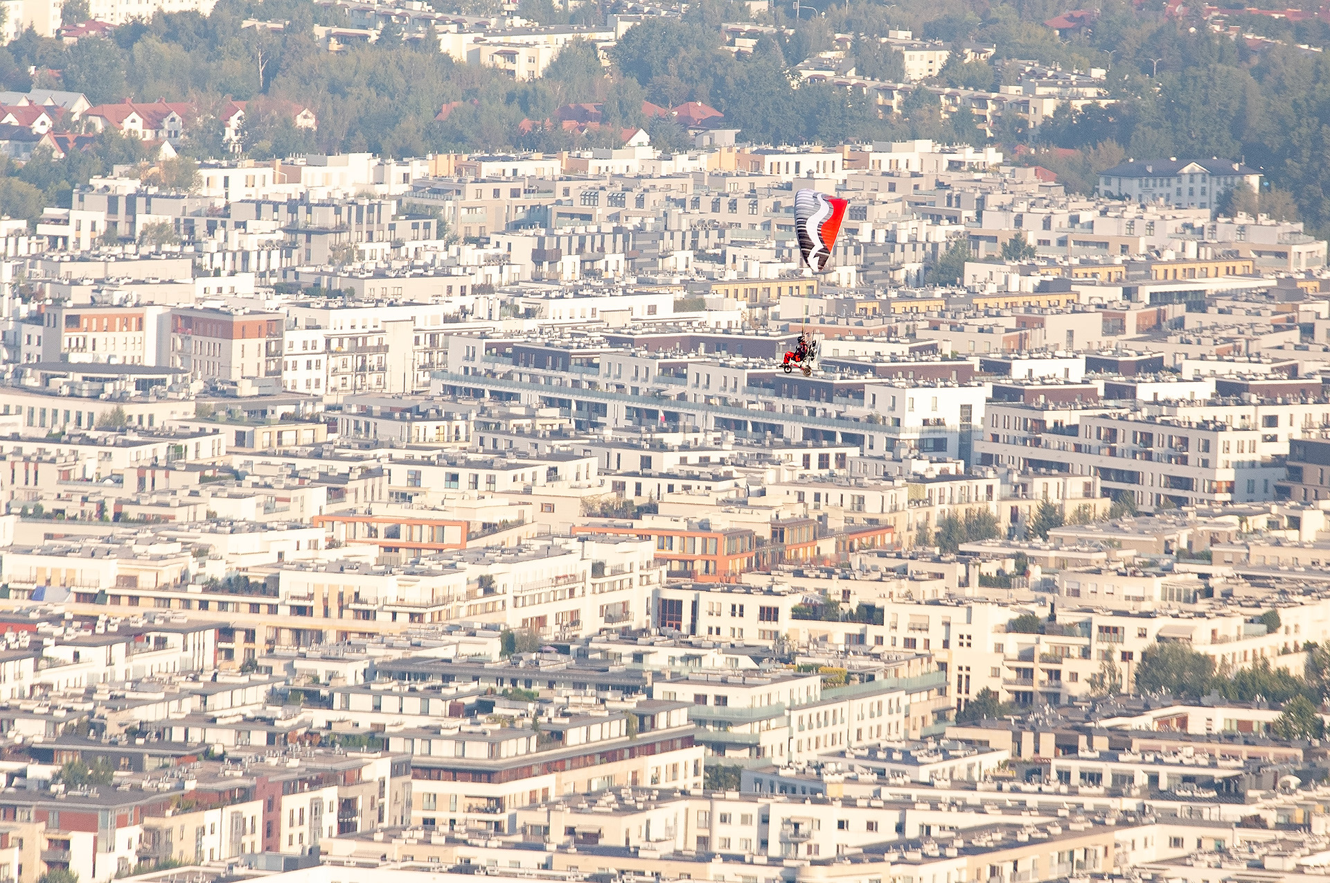 Lojak over Wilanów district in Warsaw