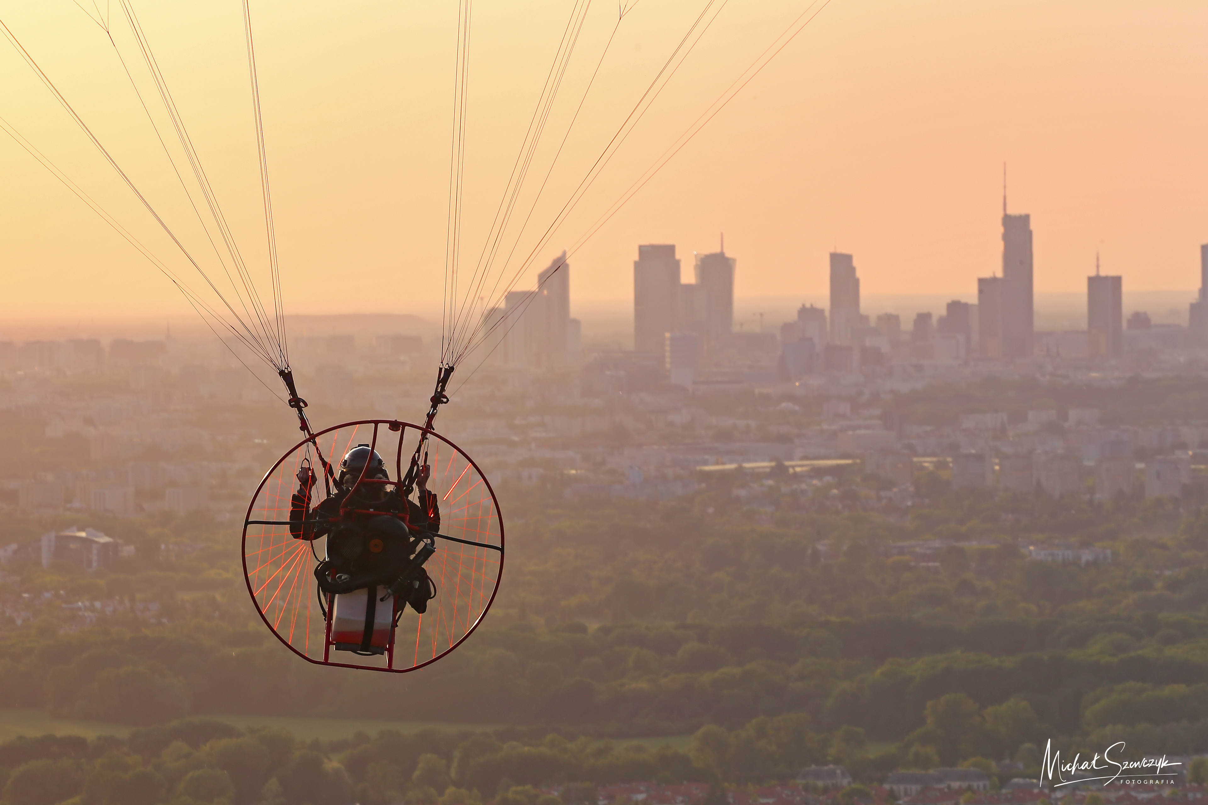 Krzysiek Ociec flying over Wilanów, Poland.