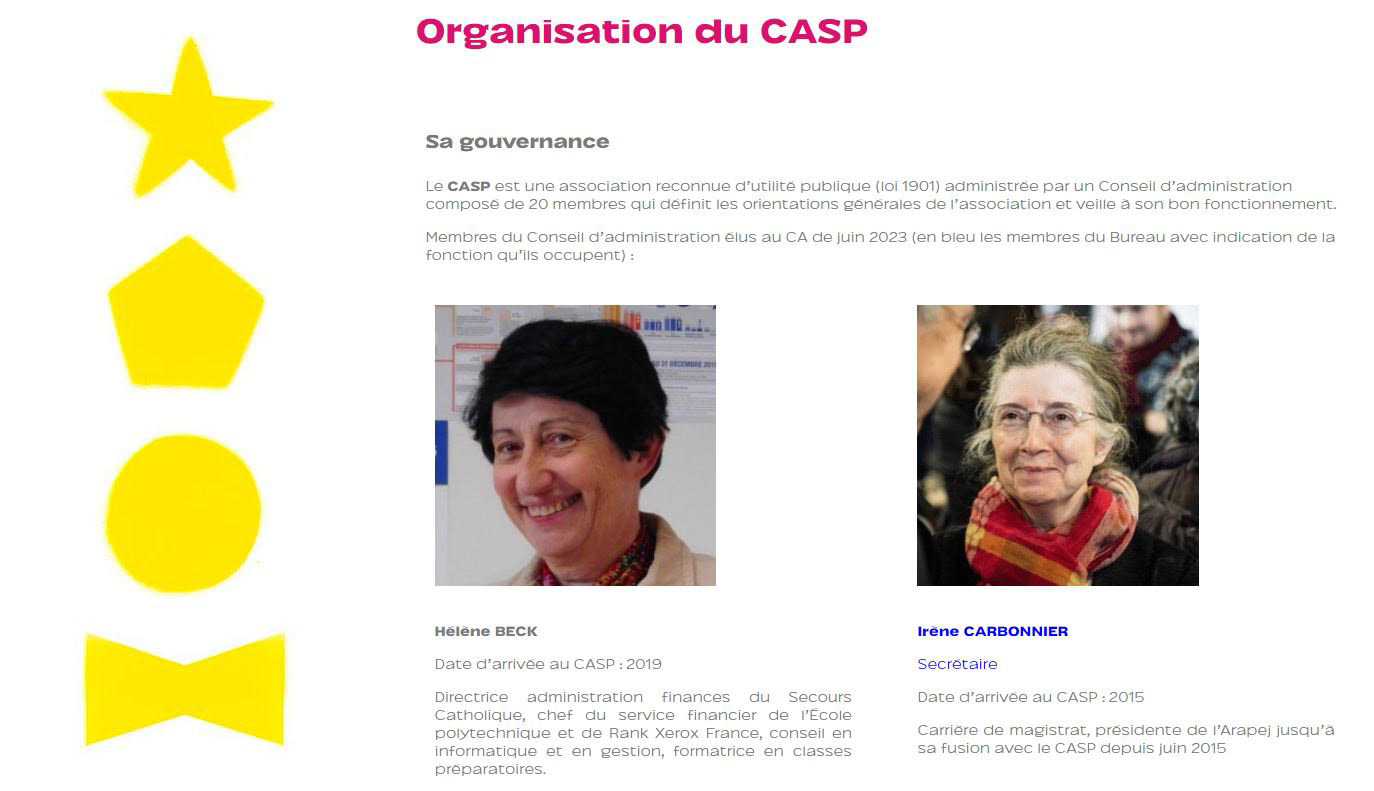 Rework de la page des administrateurs du CASP
