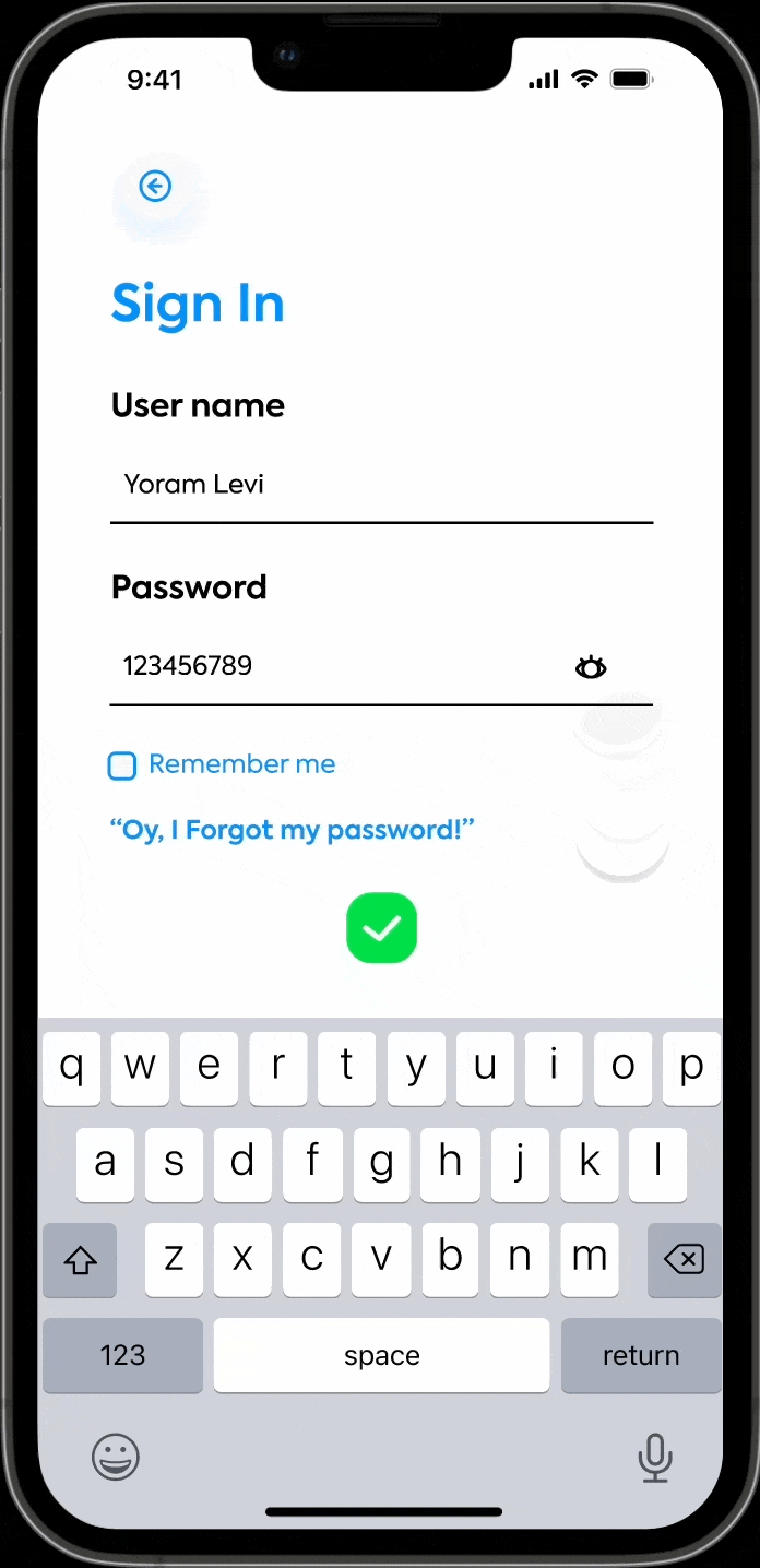 Show/hide password