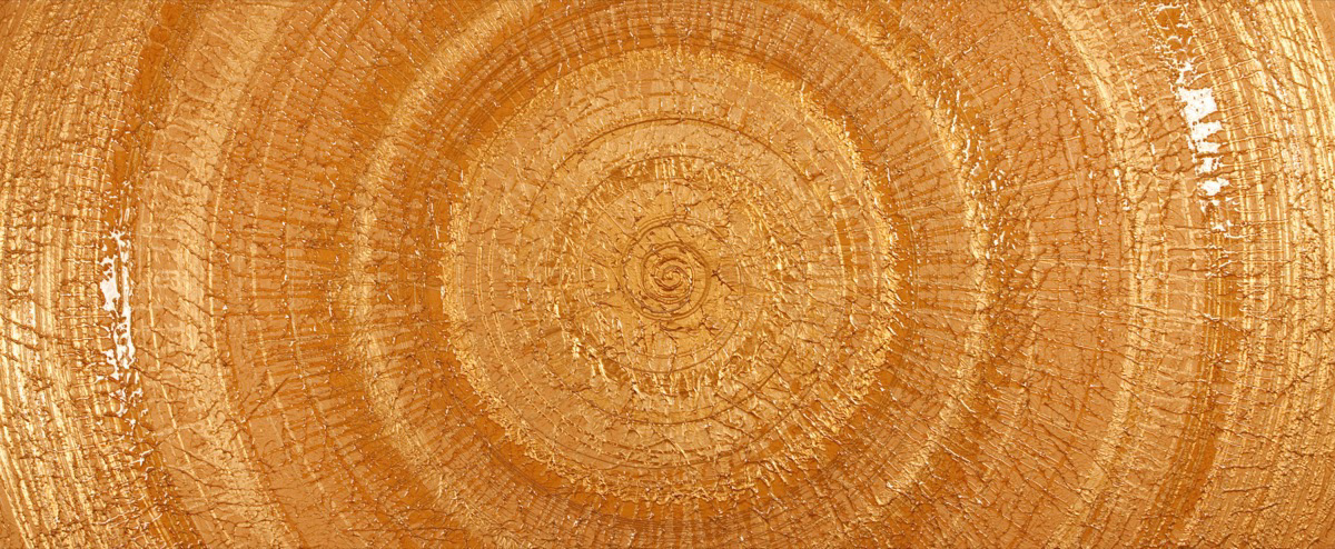 STAY GOLD, 2011, Ink, acrylic, paste and epoxy on canevas, 36x72 in