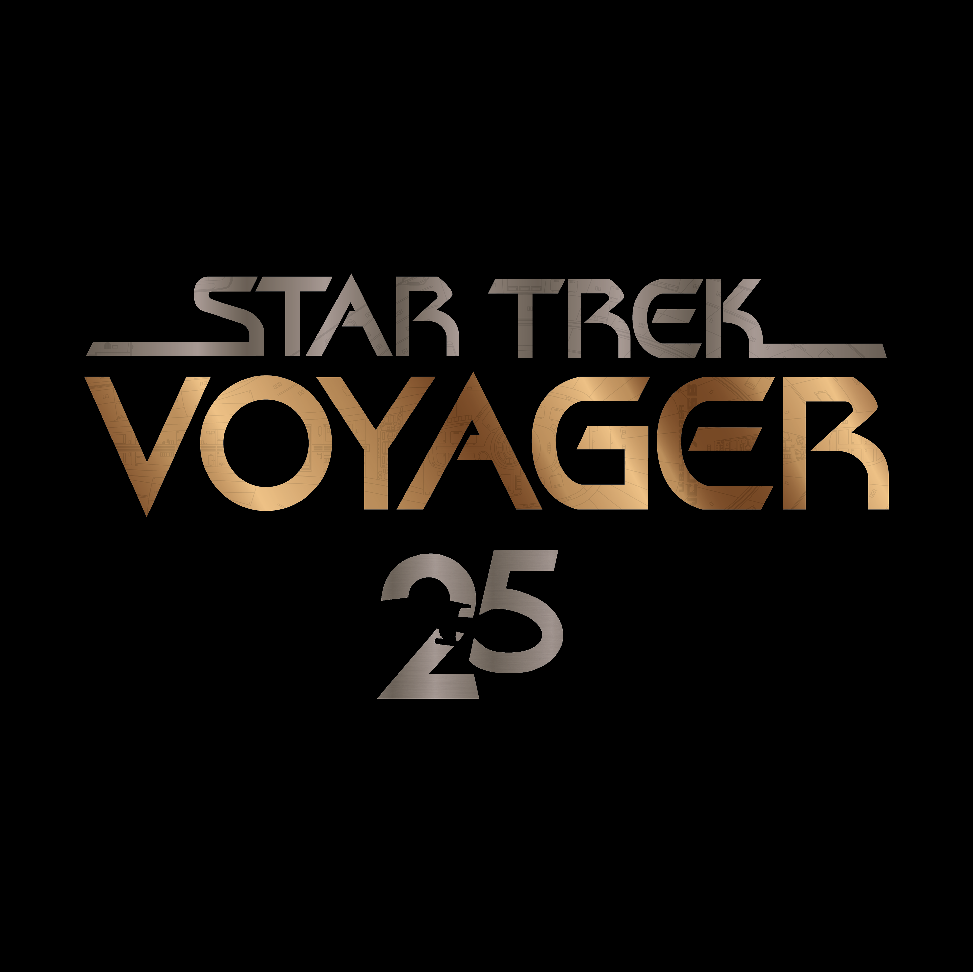 Star Trek: Voyager Gold 25 Logo Black Mug