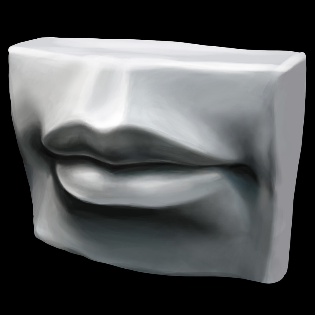 Mouth Cast Studiy in Digital Paint, November 2018