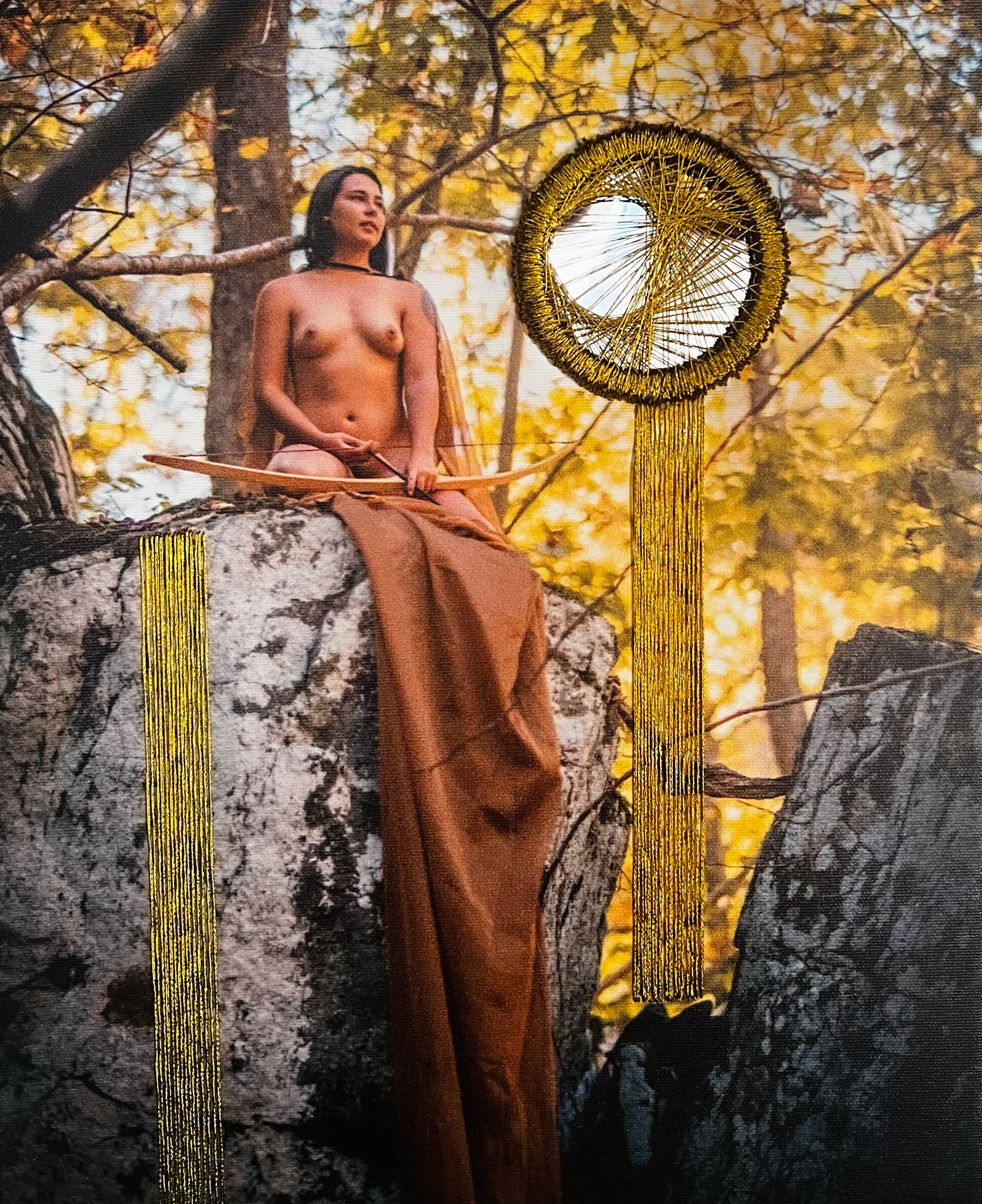 Diana on The Rocks - $770 11x14x1 (2024) Multimedia This work explores the story of the wild huntress and her place in stories and legends throughout time.