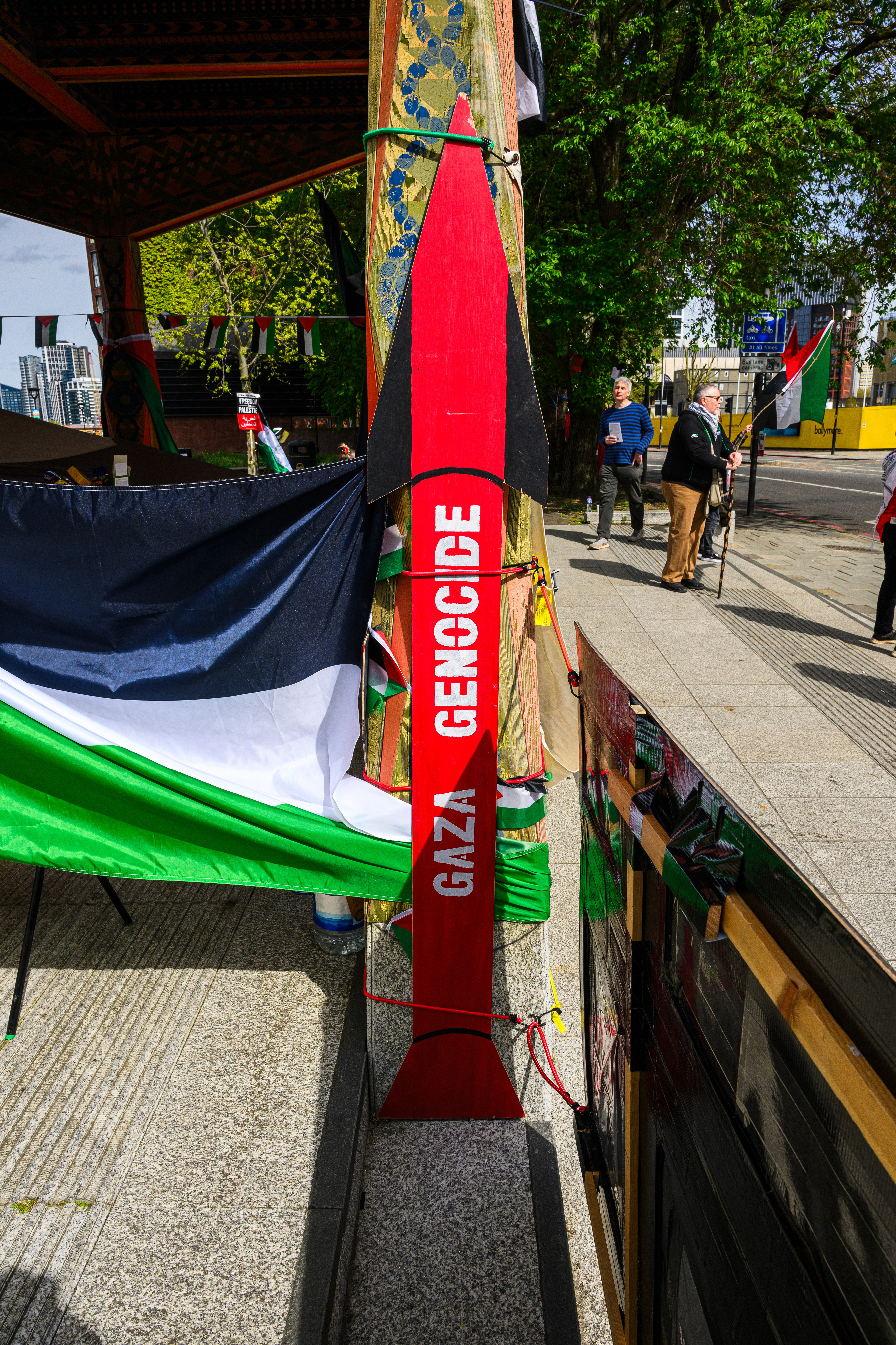 The protesters decorated the camp with posters and banners that clearly explain the reason for the sustained protest.