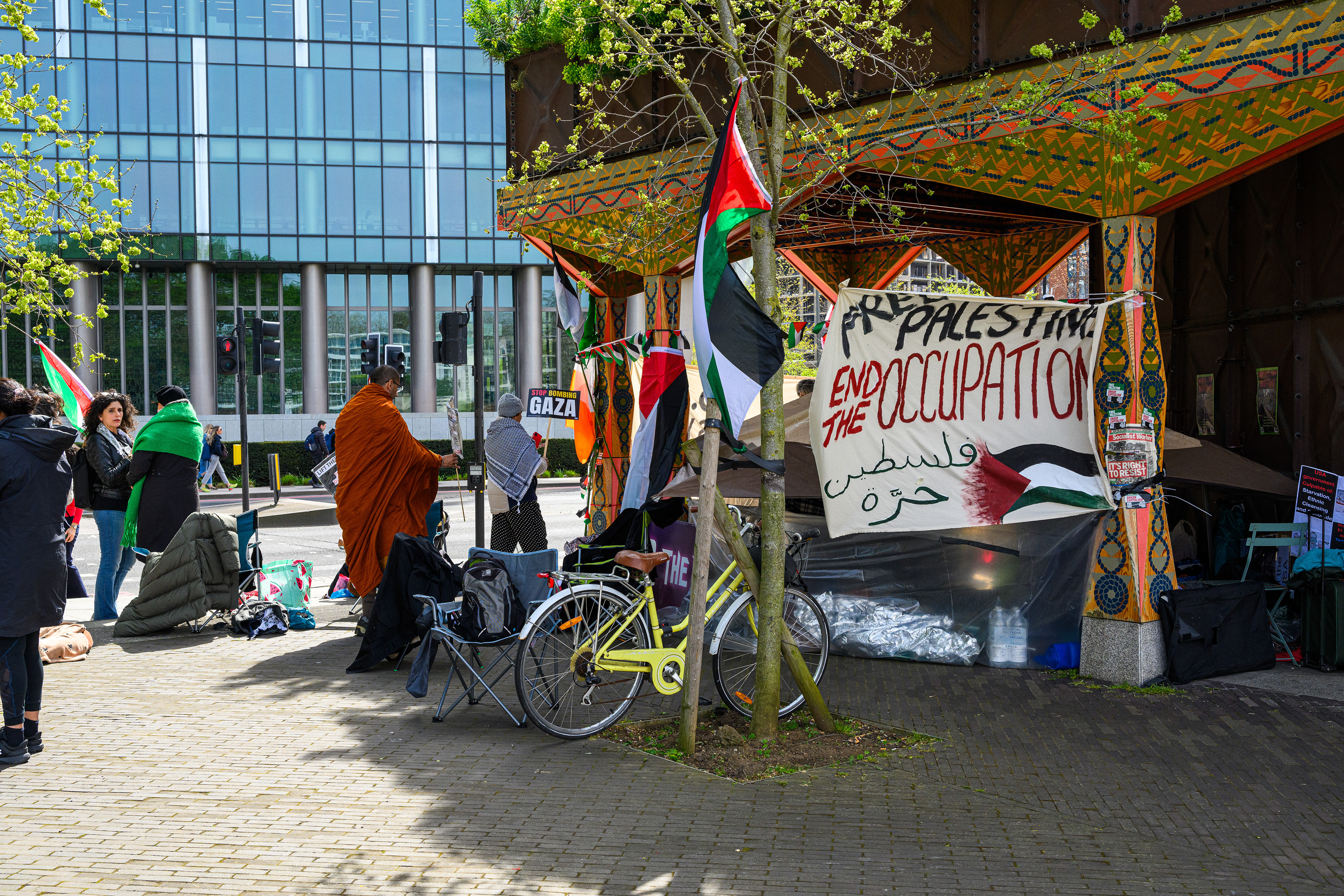 Day five at the pro-Palestine protest camp. More people come and go, and the camp doesnt seem to be losing any momentum as it starts reaching the end of its planned week.